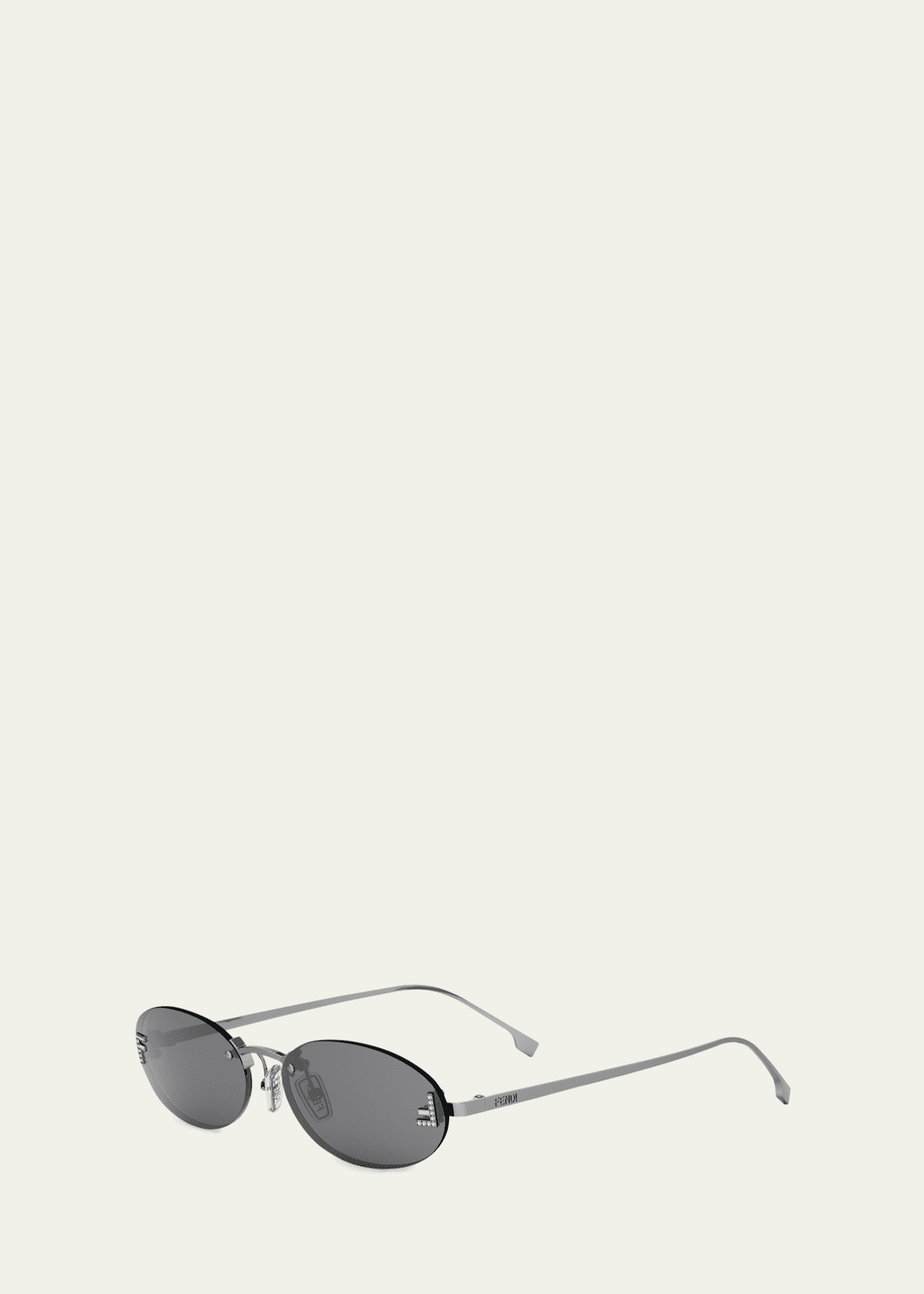 Fendi FF Crystal Metal Oval Sunglasses Image 2 of 5