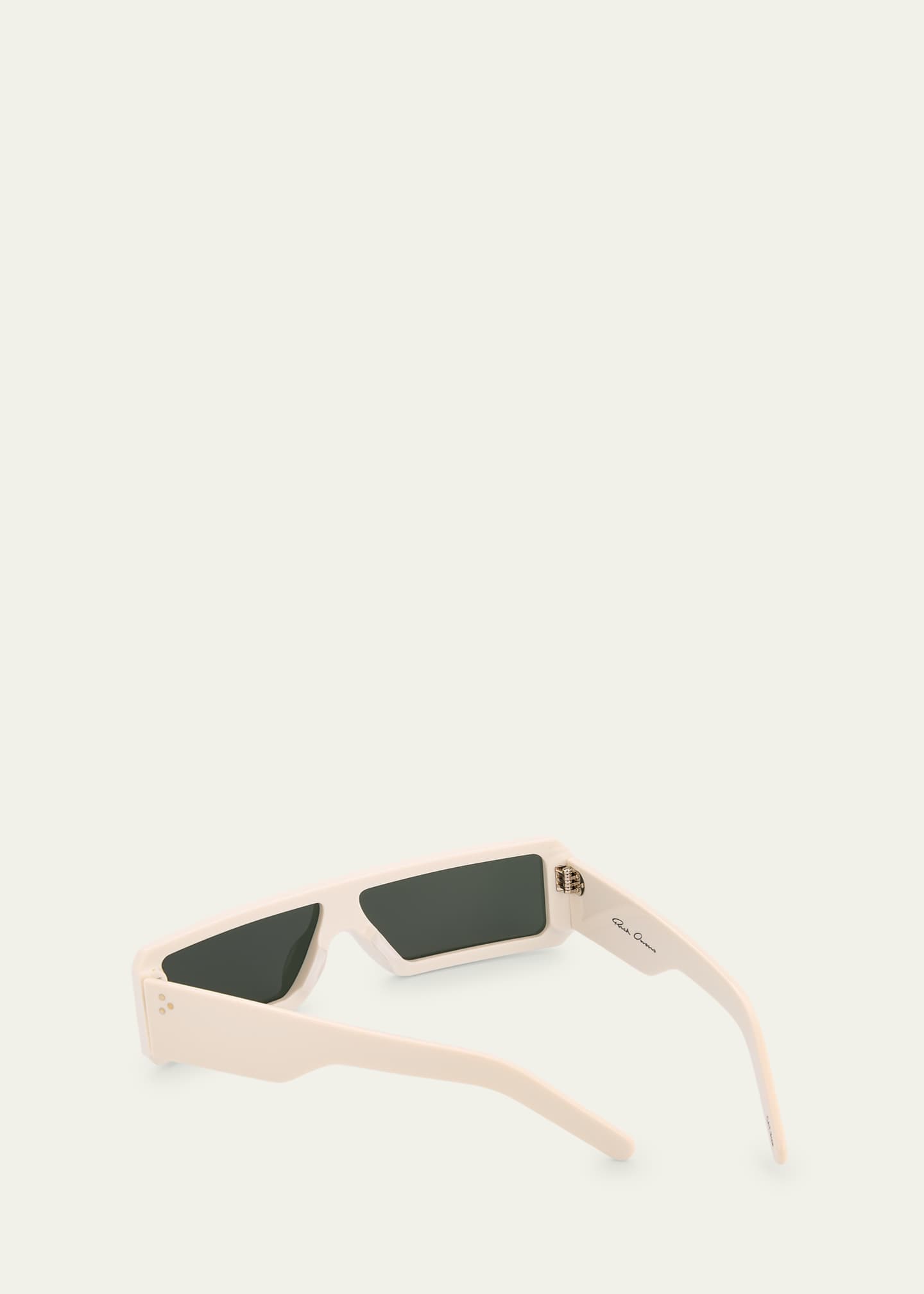 Rick Owens Men's Fog Acetate Rectangle Sunglasses Image 2 of 5