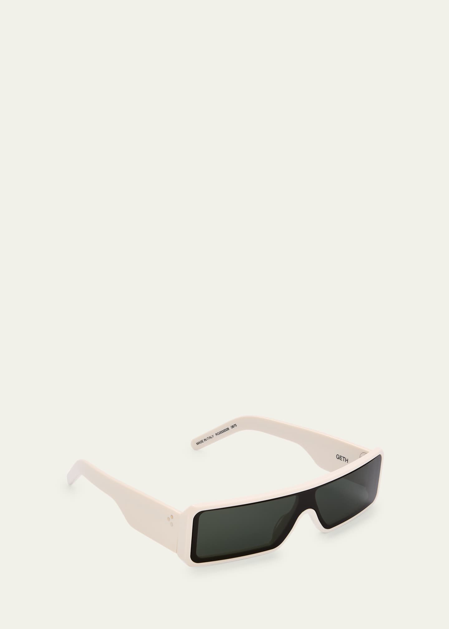Rick Owens Men's Fog Acetate Rectangle Sunglasses Image 3 of 5