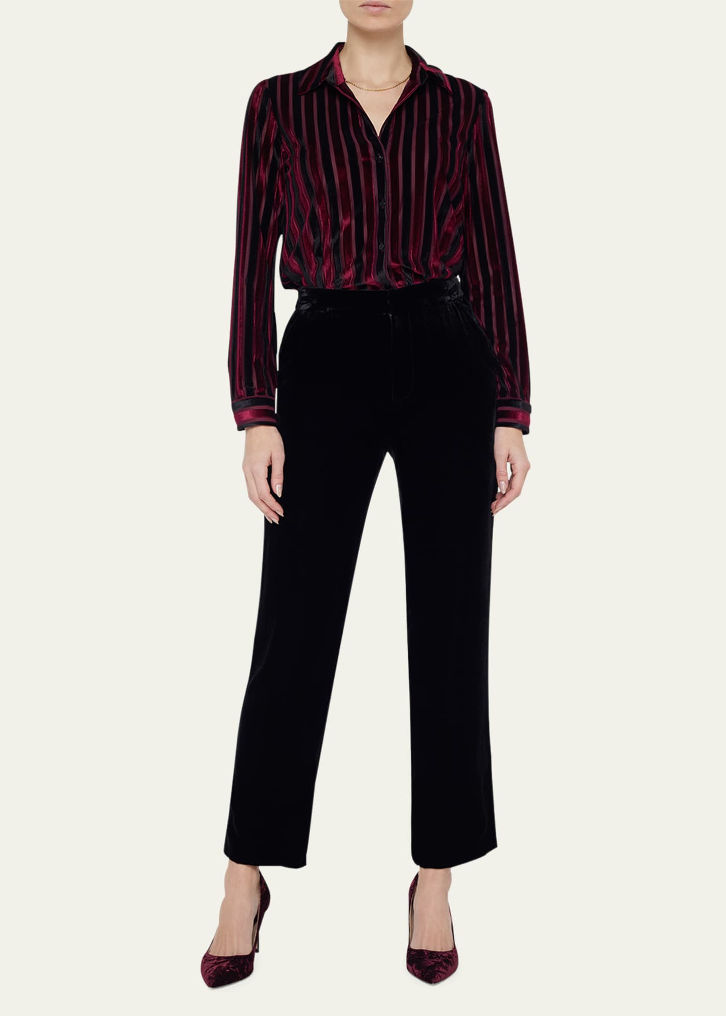 L'Agence Rebel Velvet Trousers Image 2 of 4