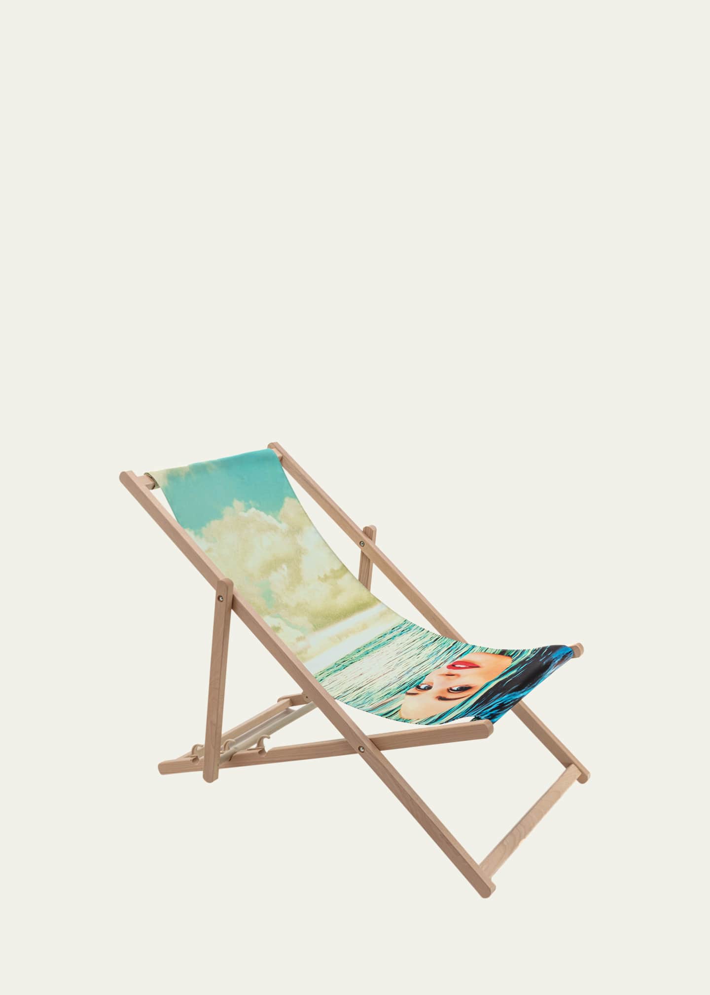 Seletti x TOILETPAPER Magazine Girl in the Sea Indoor/Outdoor Folding Deck Chair Image 1 of 5