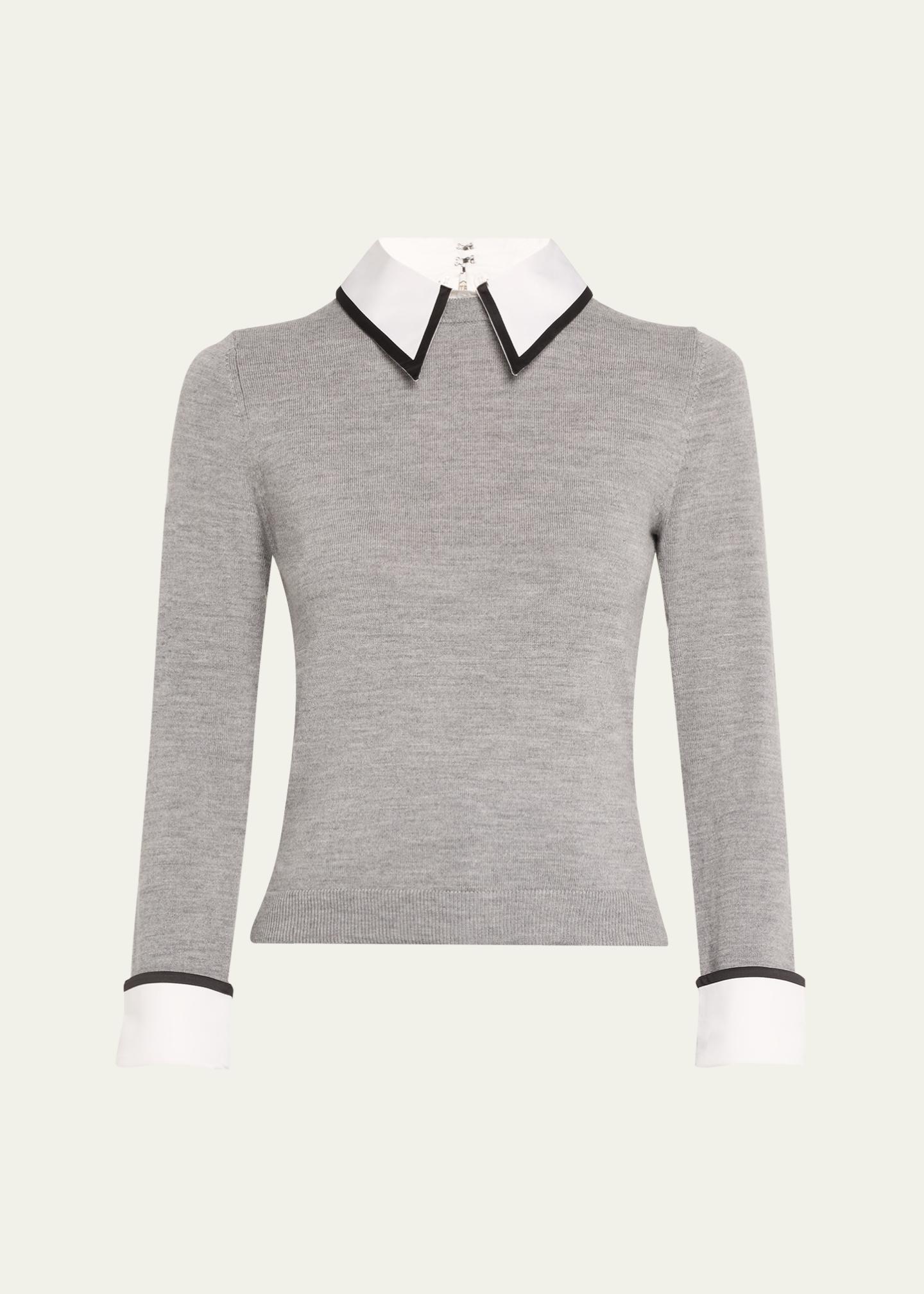 ALICE + OLIVIA Porla Collared Sweater - Bergdorf Goodman