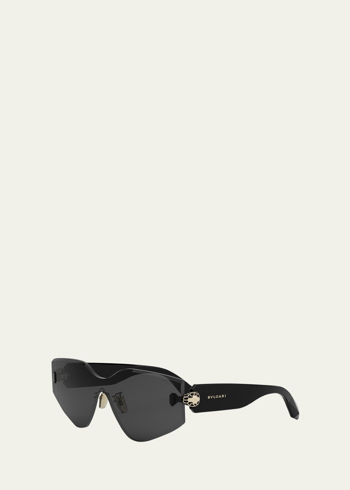 BVLGARI Serpenti Rimless Metal & Nylon Shield Sunglasses