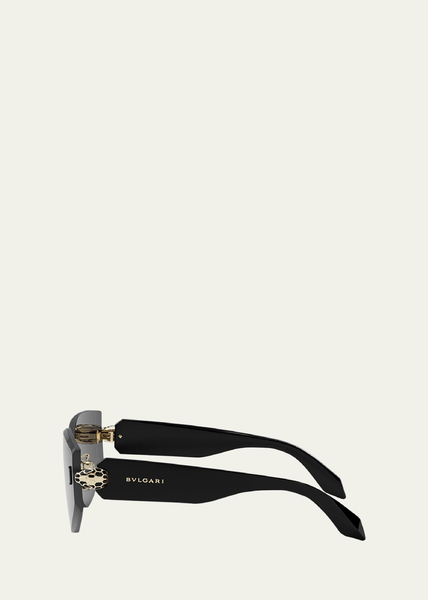 BVLGARI Serpenti Rimless Metal & Nylon Shield Sunglasses - Bergdorf Goodman
