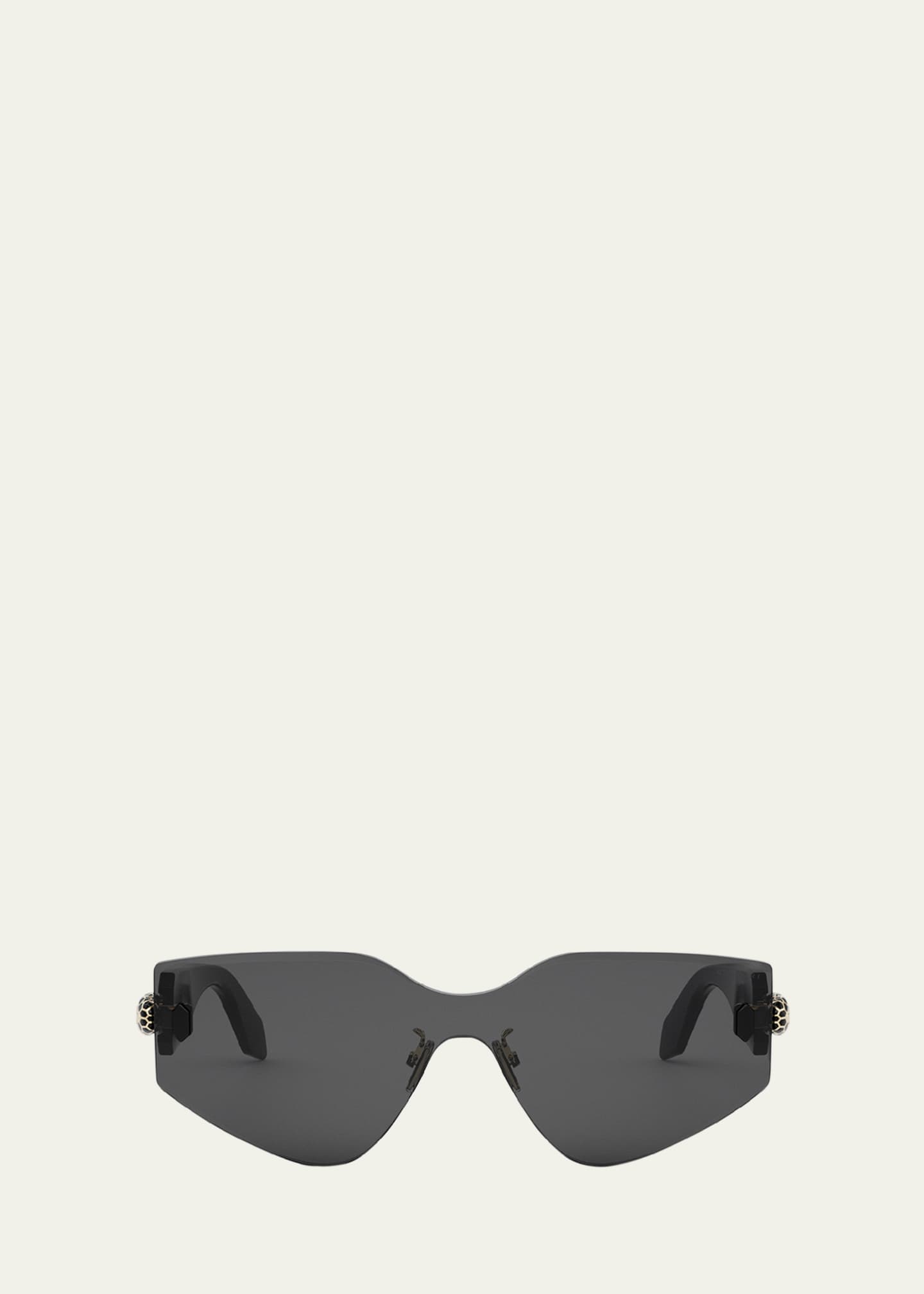 BVLGARI Serpenti Rimless Metal & Nylon Shield Sunglasses