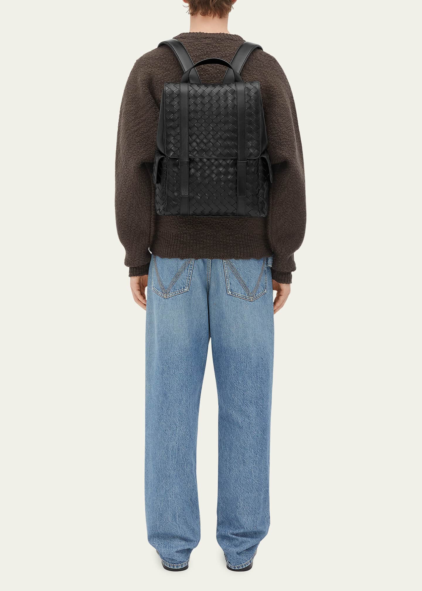 Bottega Veneta Men's Intrecciato Leather Backpack Image 2 of 5