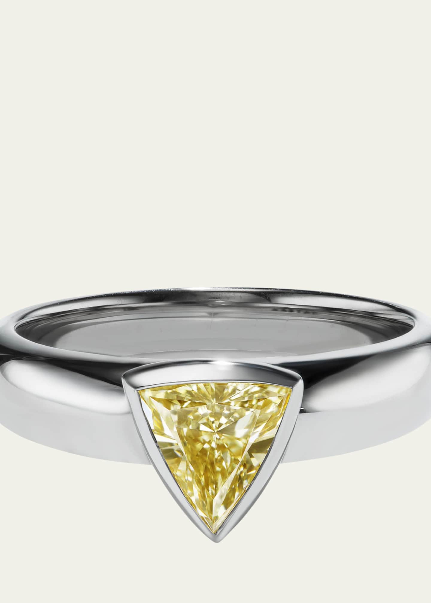 Aaryah 18K White Gold Triangular Brilliant Diamond Ellie Ring, Size 7 Image 2 of 3