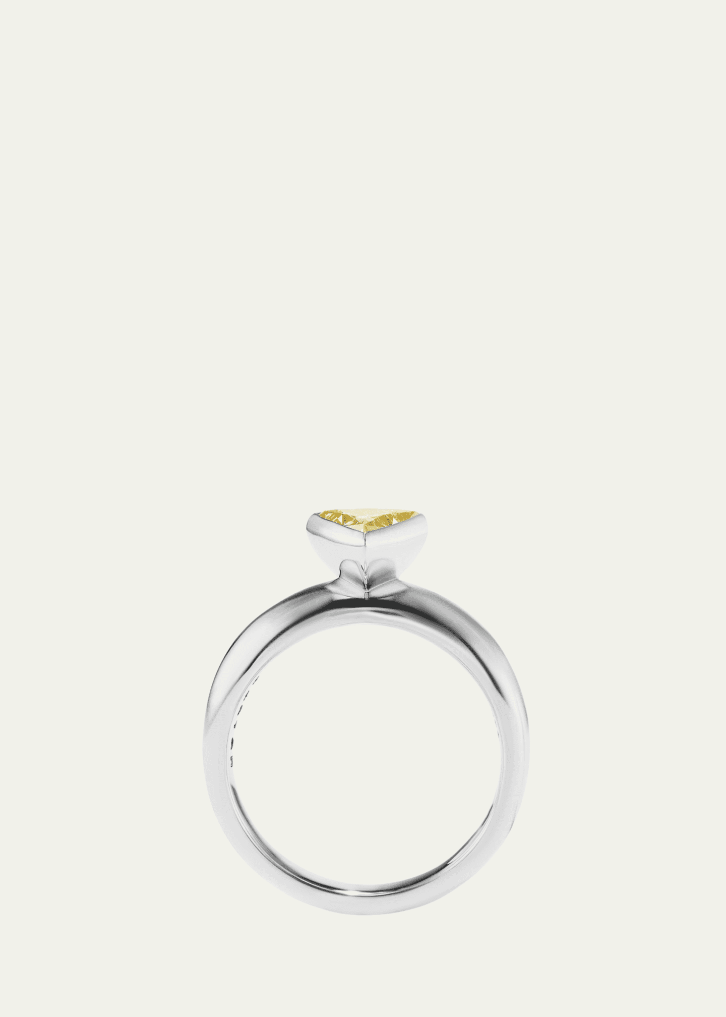 Aaryah 18K White Gold Triangular Brilliant Diamond Ellie Ring, Size 7 Image 3 of 3