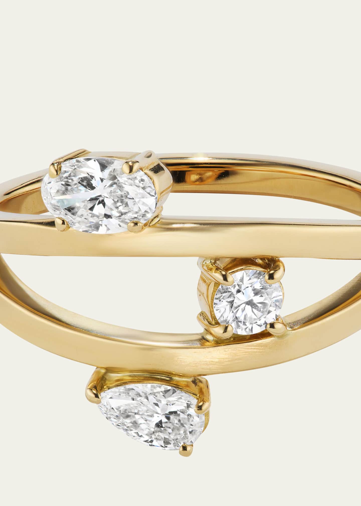 Aaryah 18K Yellow Gold Natural Diamond Cosmo Ring, Size 6 Image 2 of 2