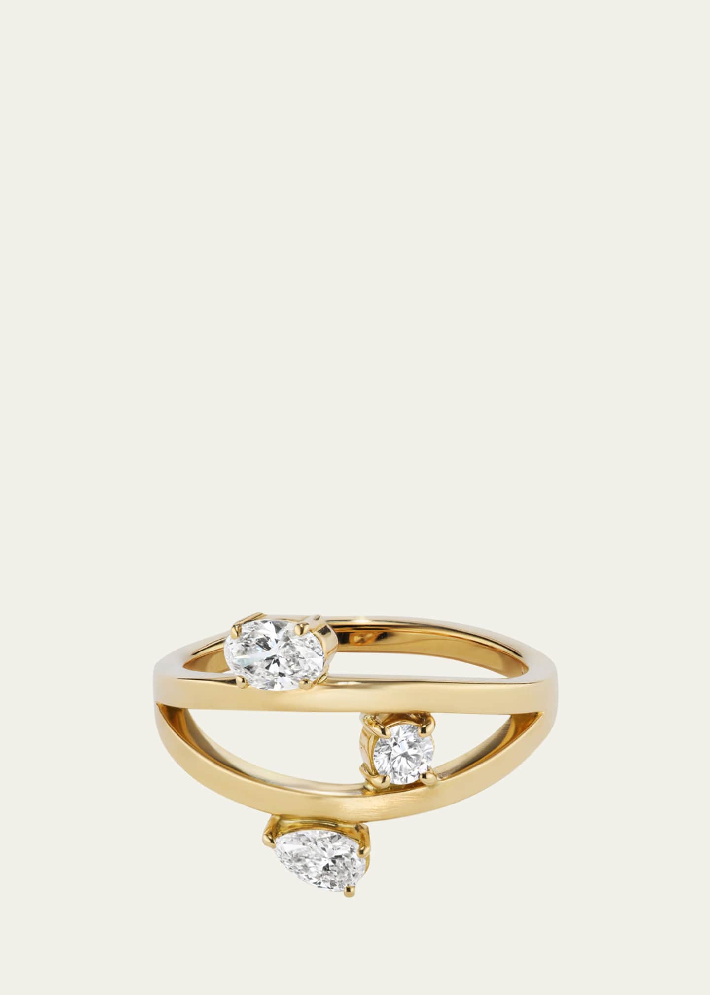 Aaryah 18K Yellow Gold Natural Diamond Cosmo Ring, Size 6 Image 1 of 2