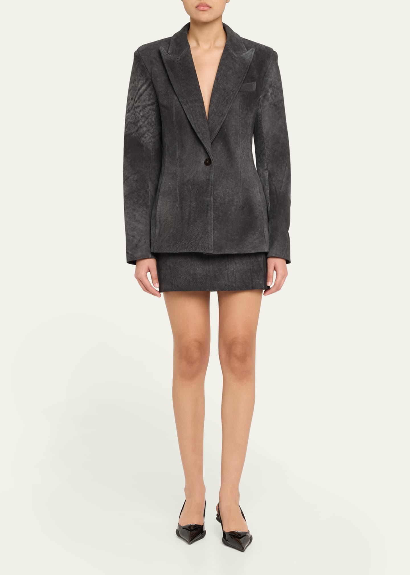 Nubuck Leather Blazer