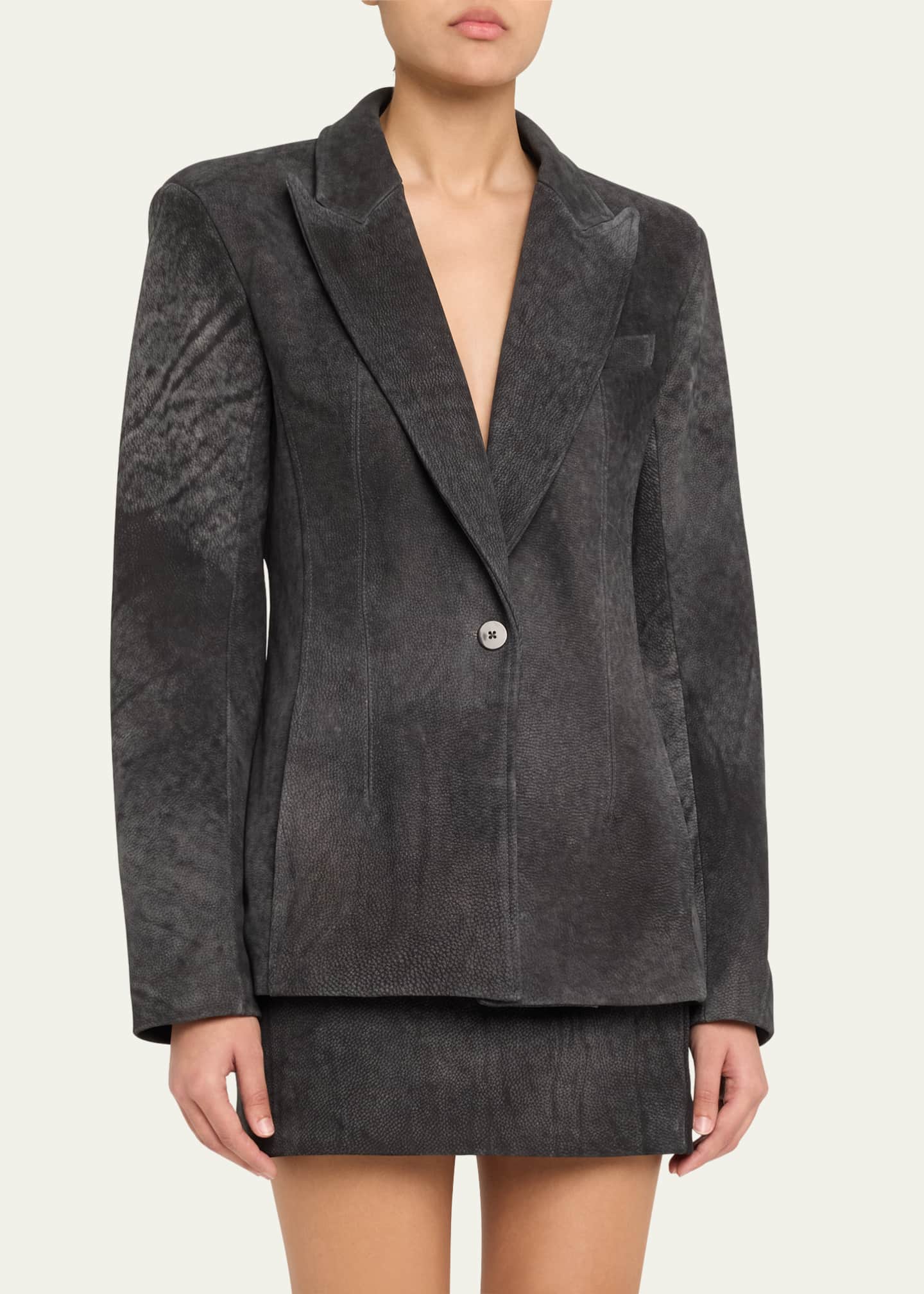 Nubuck Leather Blazer