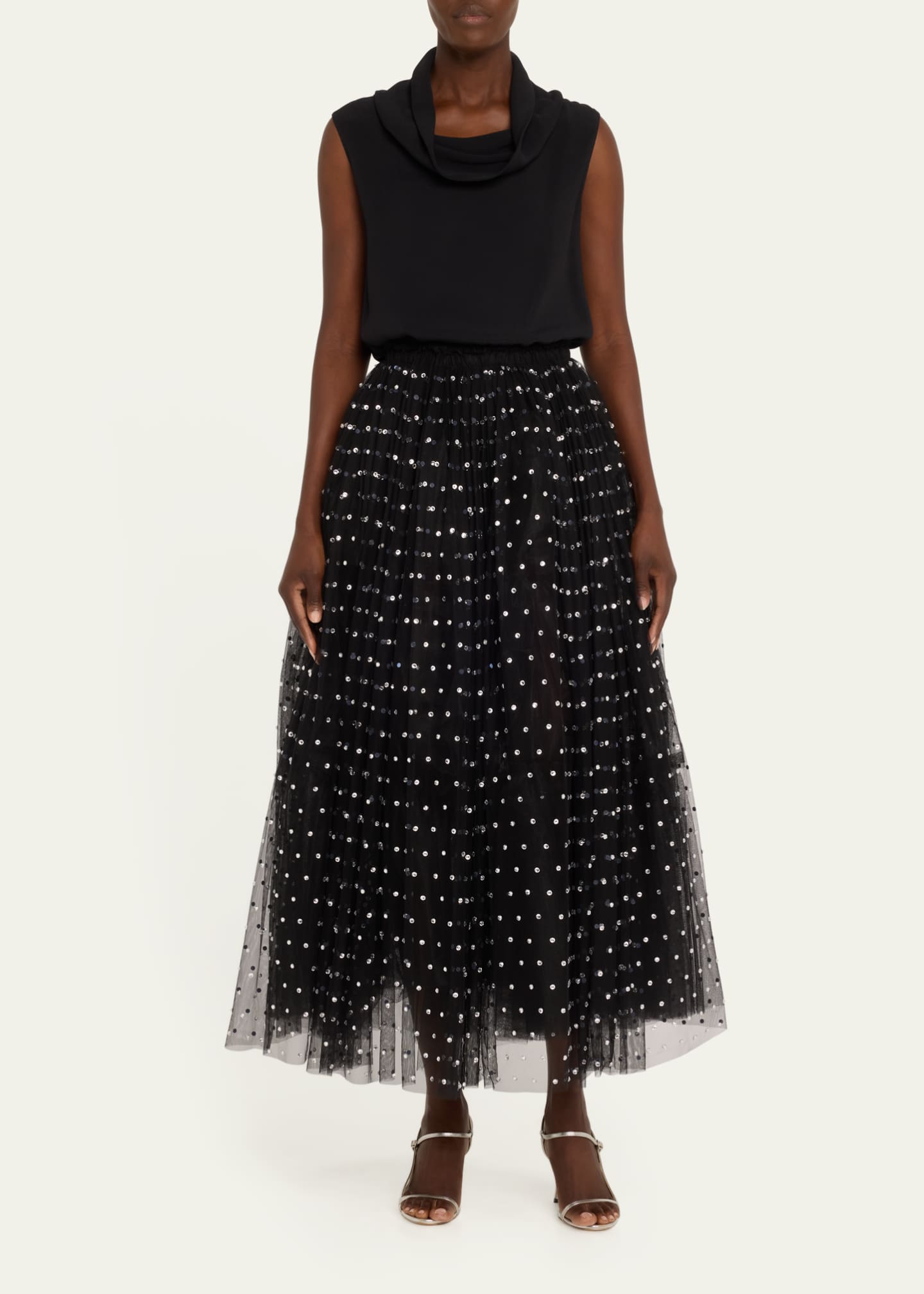 Adam Lippes Long Tulle Crystal Skirt Image 2 of 5