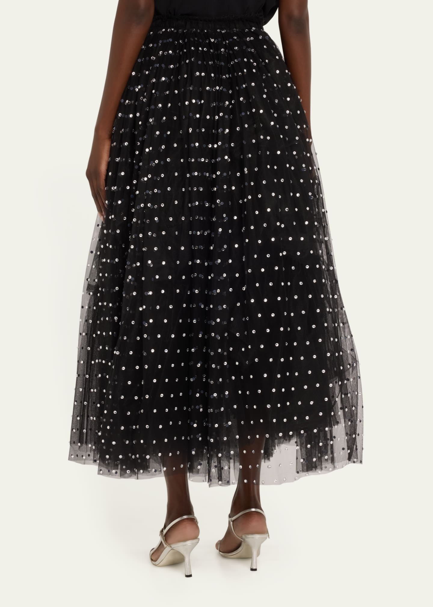 Adam Lippes Long Tulle Crystal Skirt Image 3 of 5