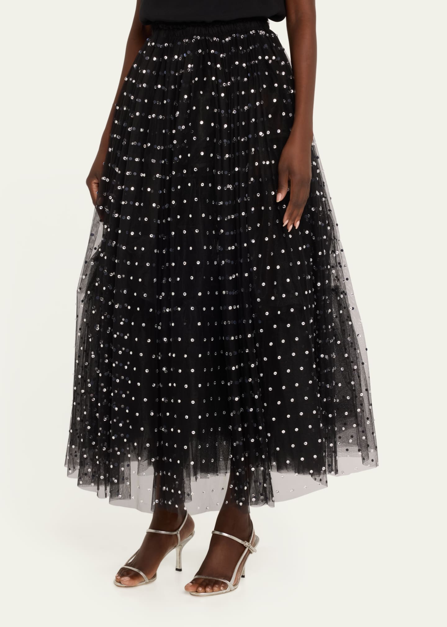 Adam Lippes Long Tulle Crystal Skirt Image 4 of 5