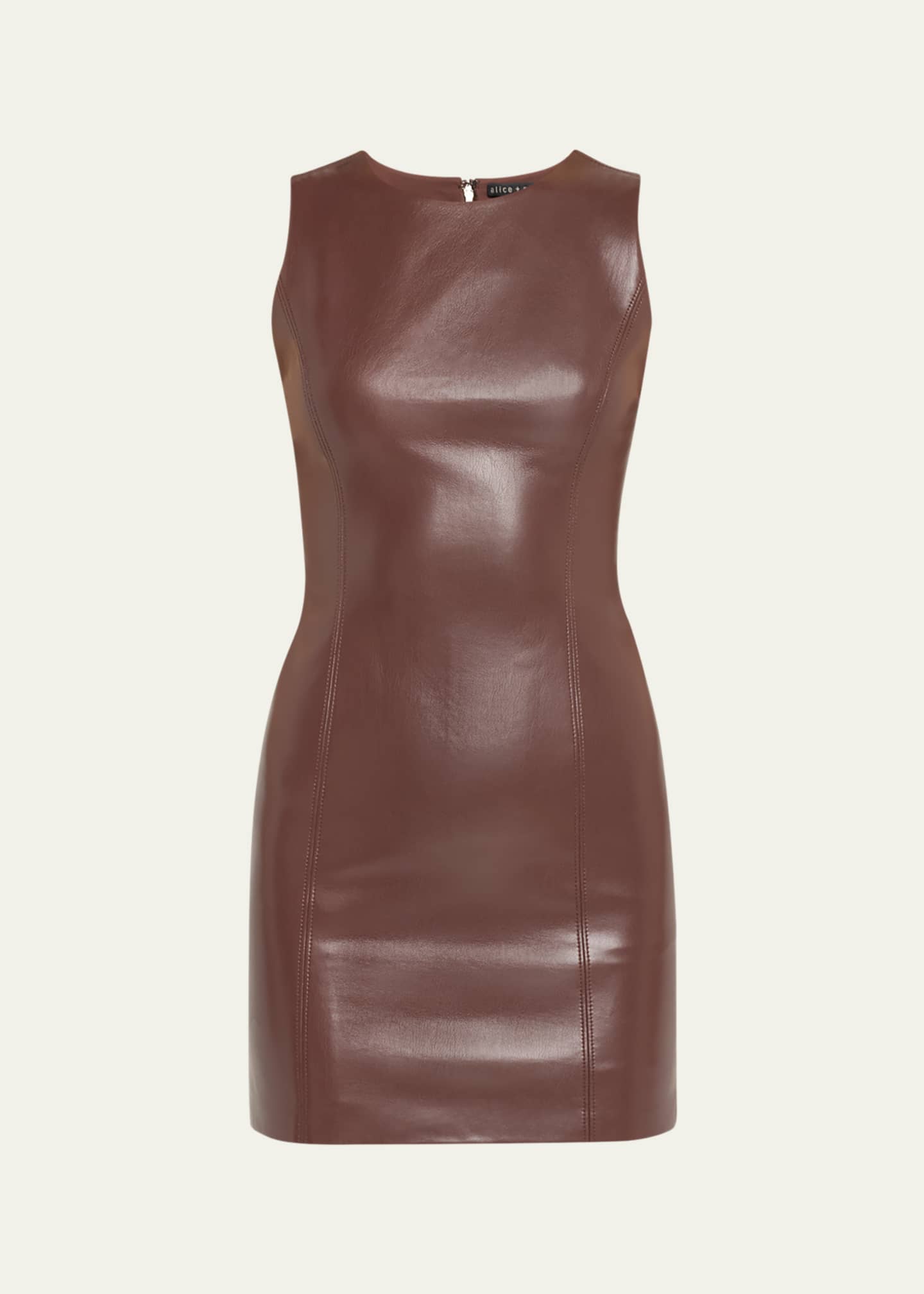 Alice Olivia Lena Vegan Leather Mini Dress