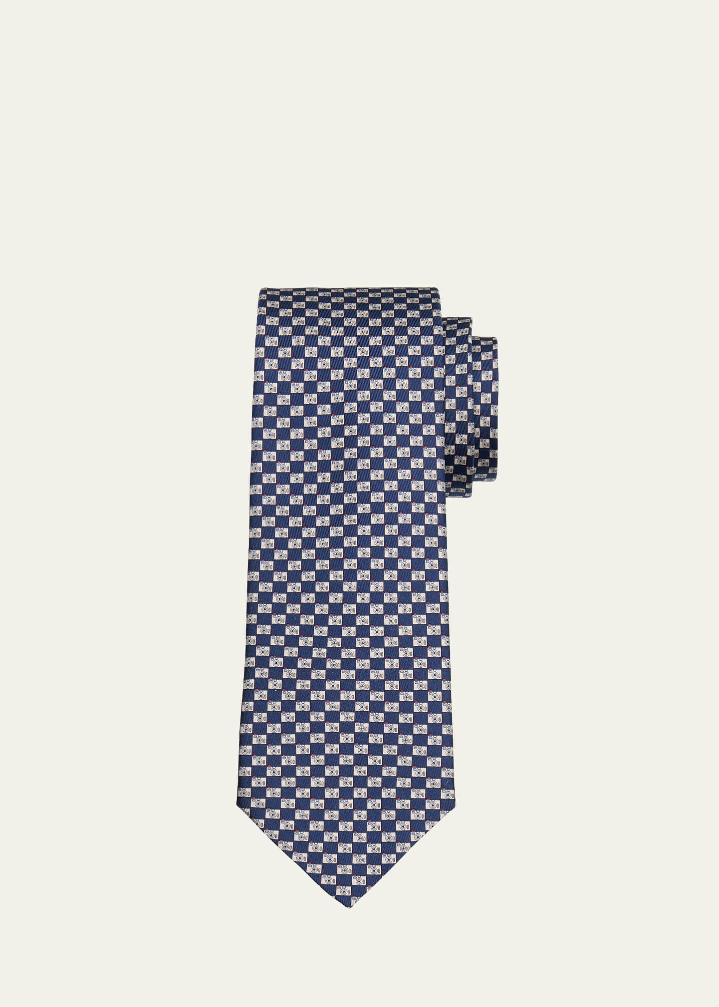 Ferragamo Men's Micro-Check Silk Tie
