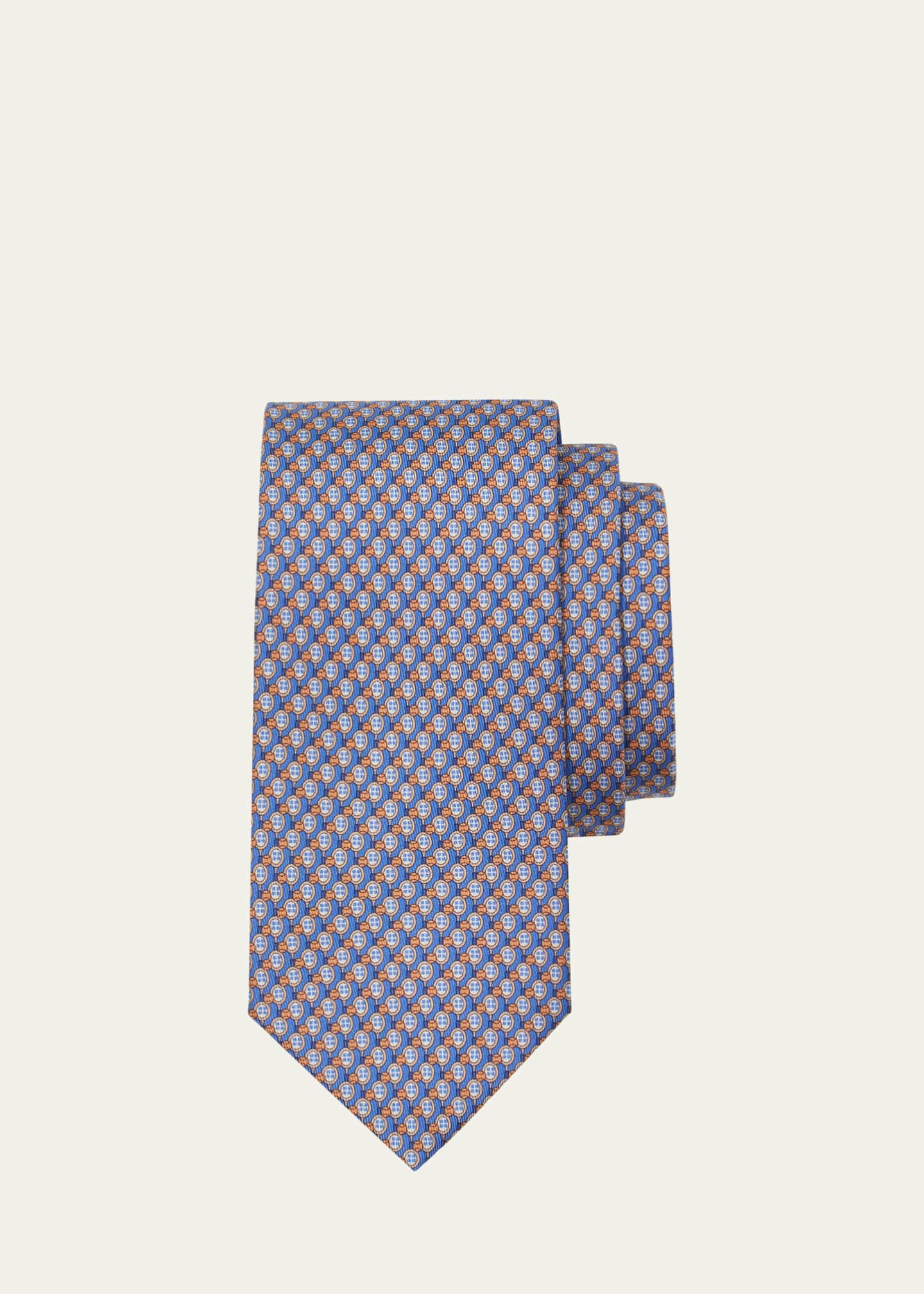 Ferragamo Men's Tennis-Print Silk Tie