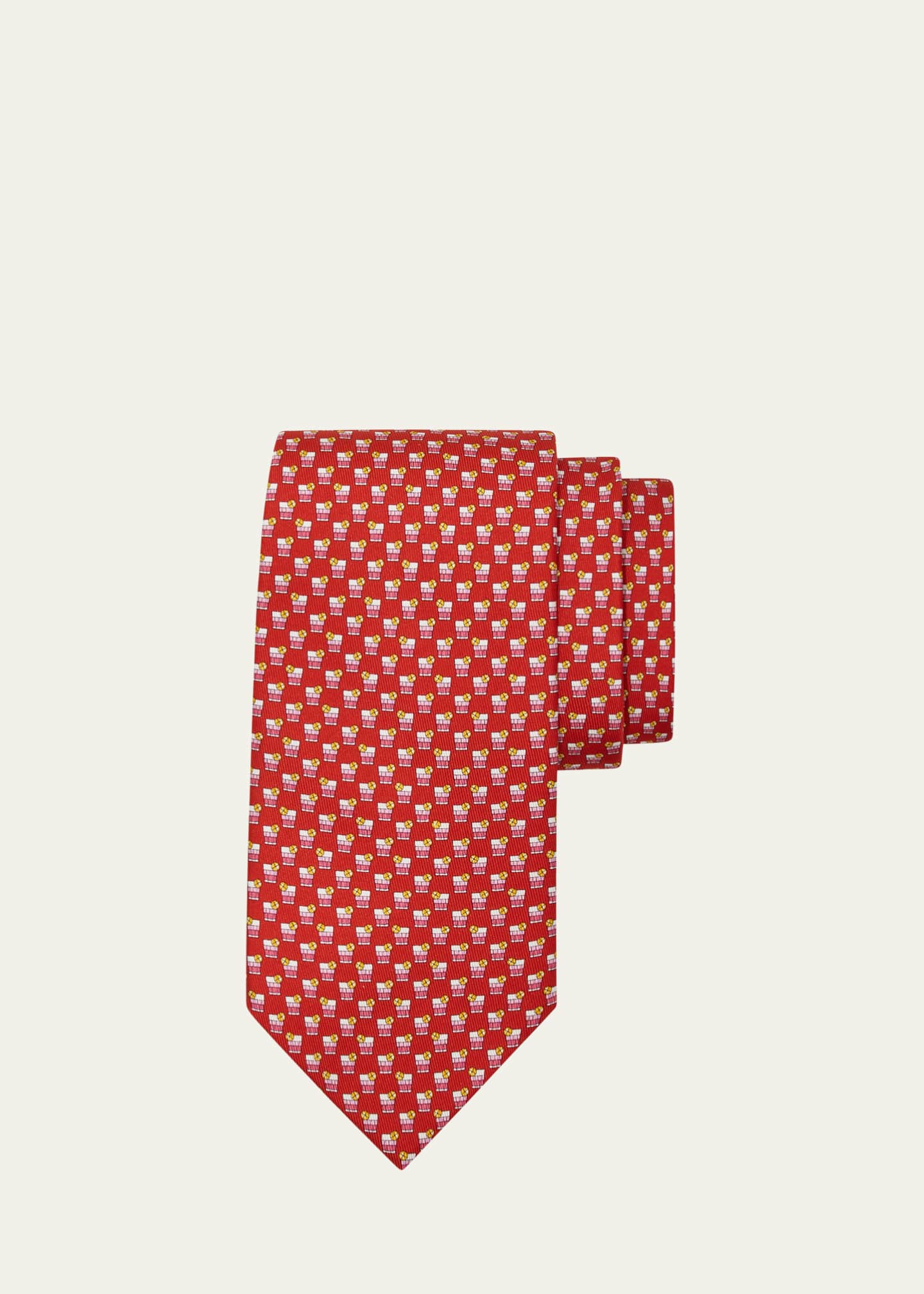 Ferragamo Men's Cocktail-Print Silk Tie