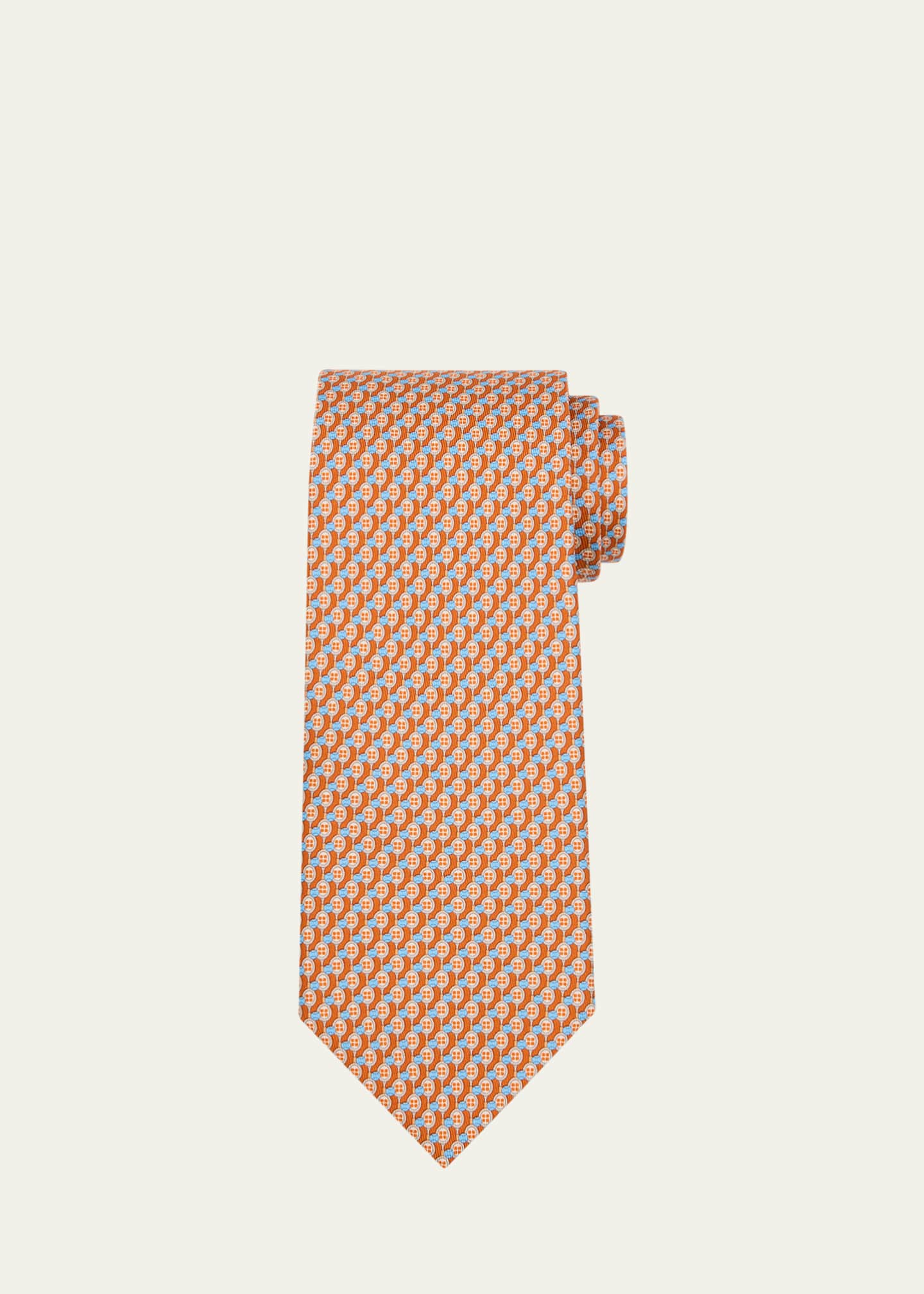 Ferragamo Men's Tennis-Print Silk Tie