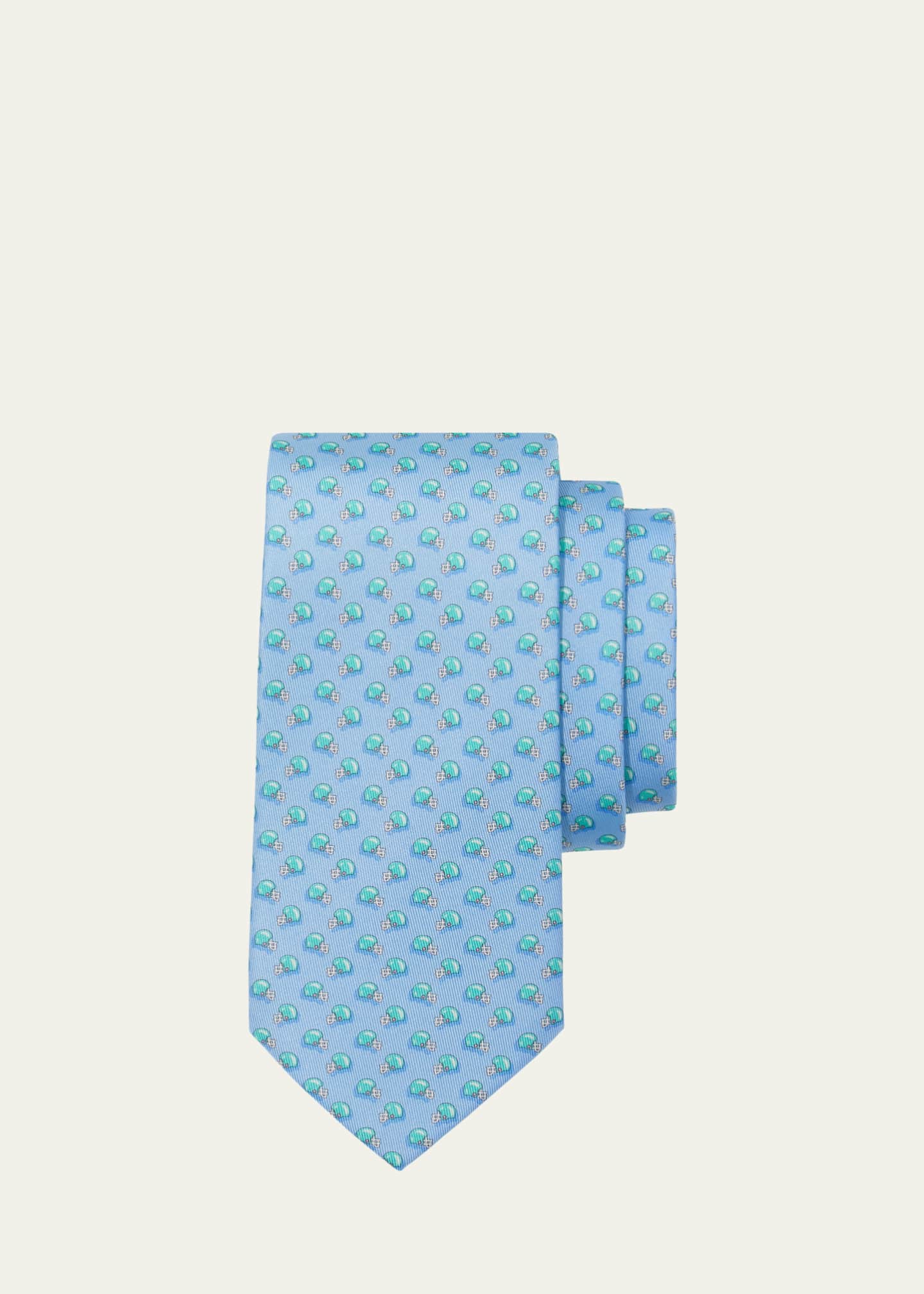 Ferragamo Men's Football-Print Silk Tie