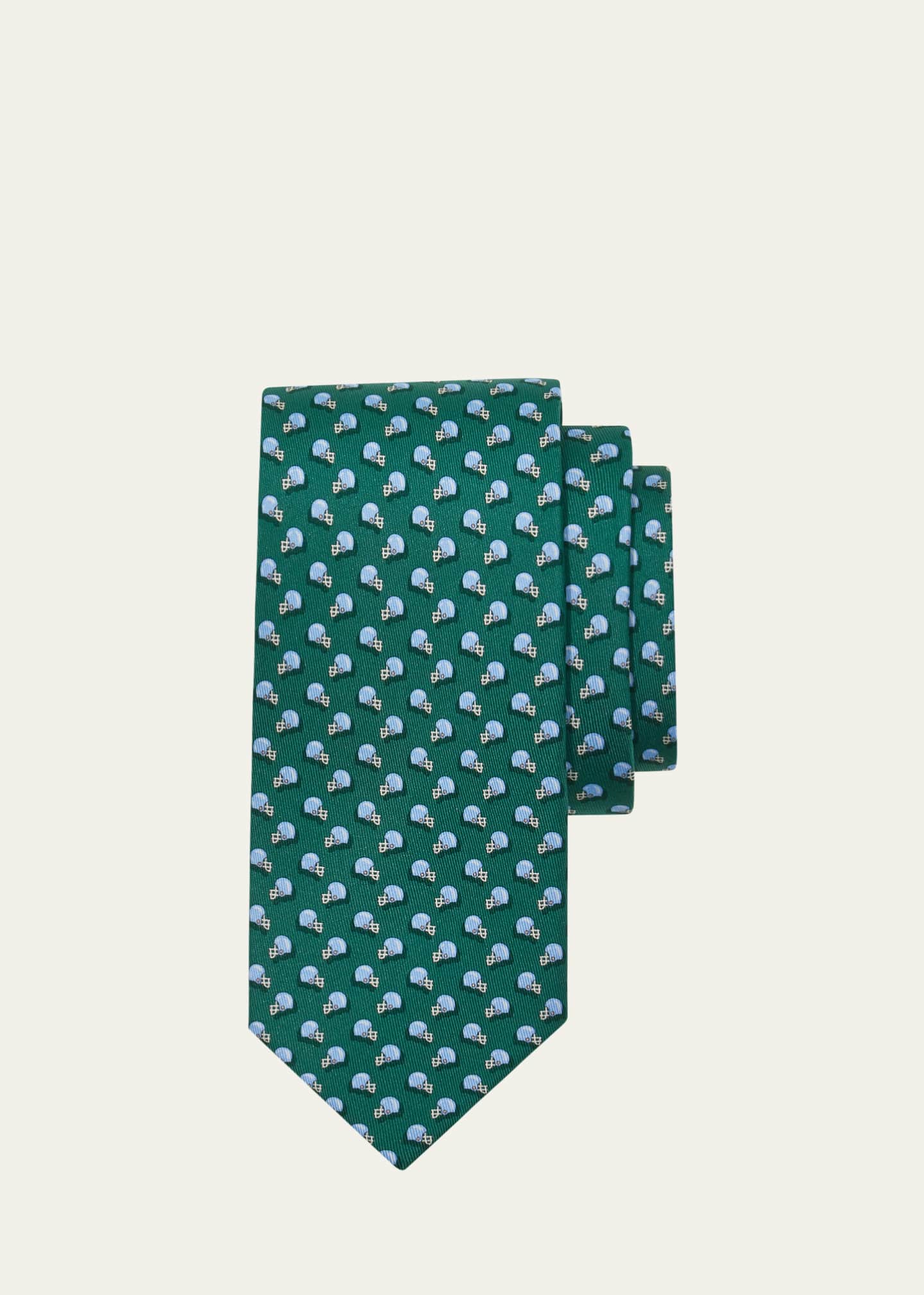 Ferragamo Men's Football-Print Silk Tie