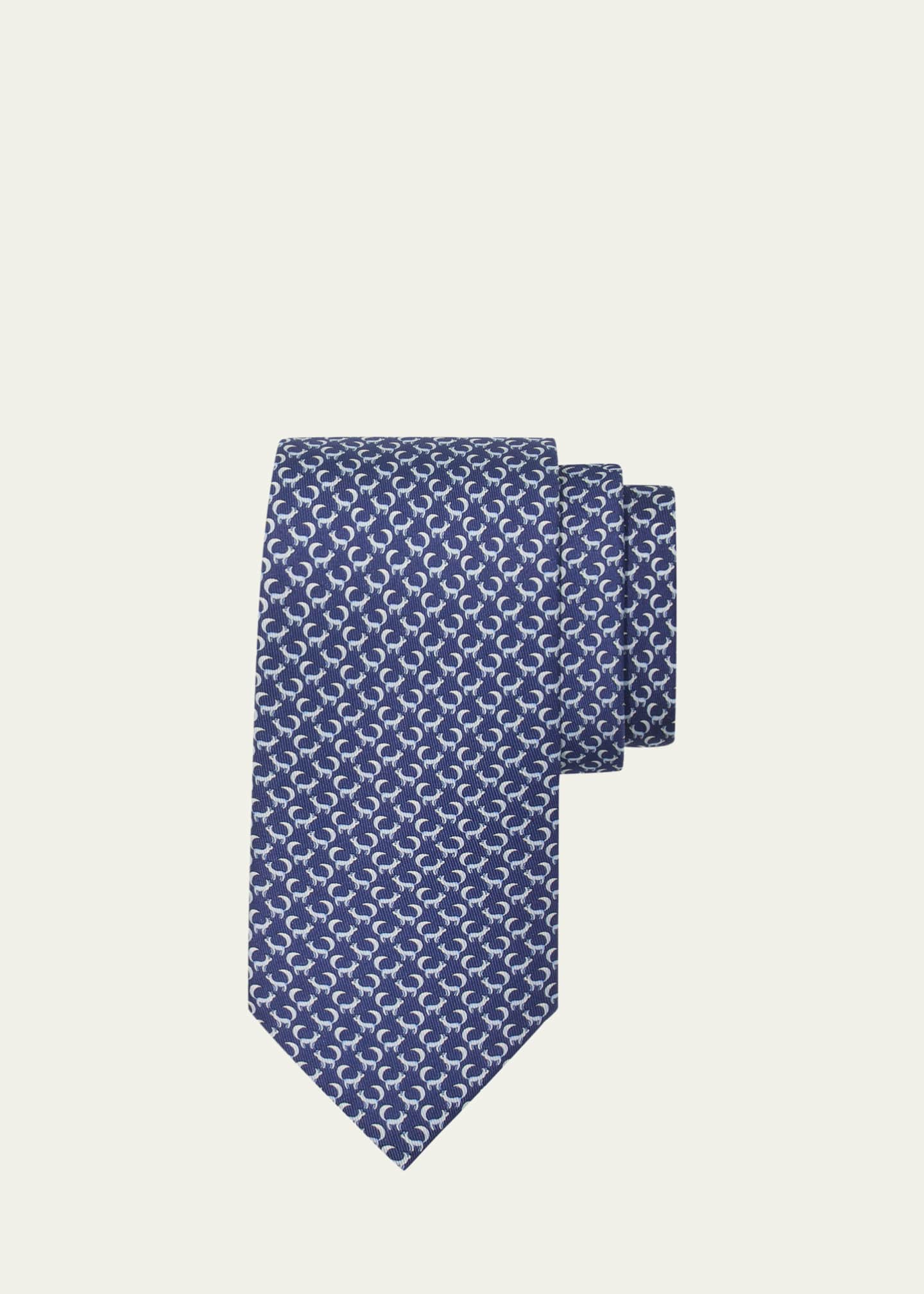 Ferragamo Men's Fox-Print Silk Tie