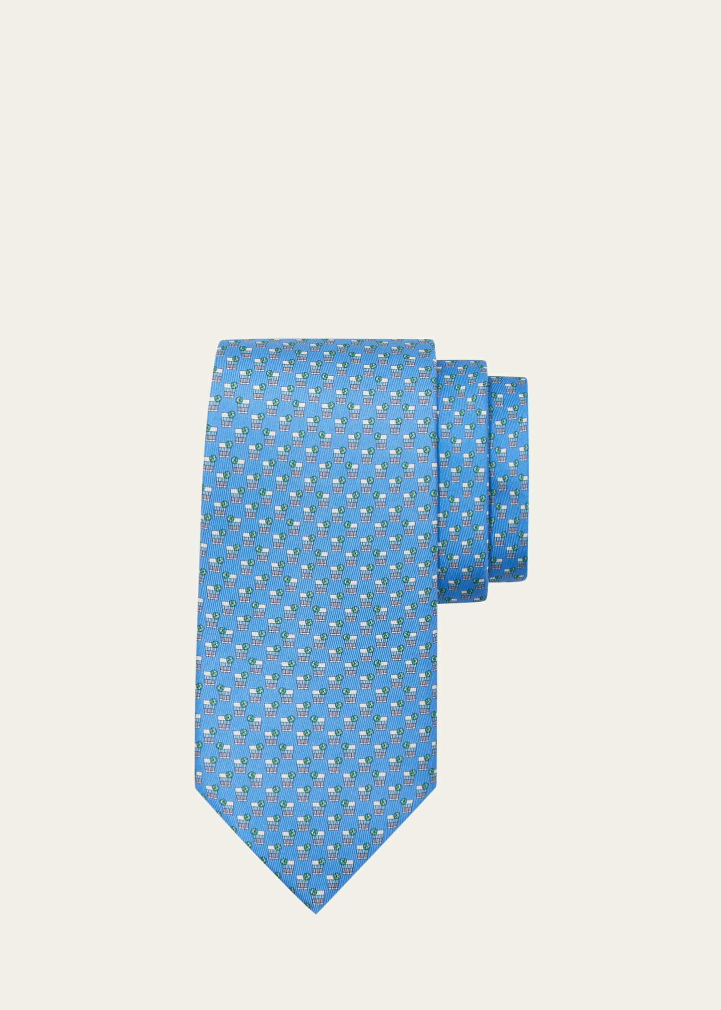 Ferragamo Men's Cocktail-Print Silk Tie