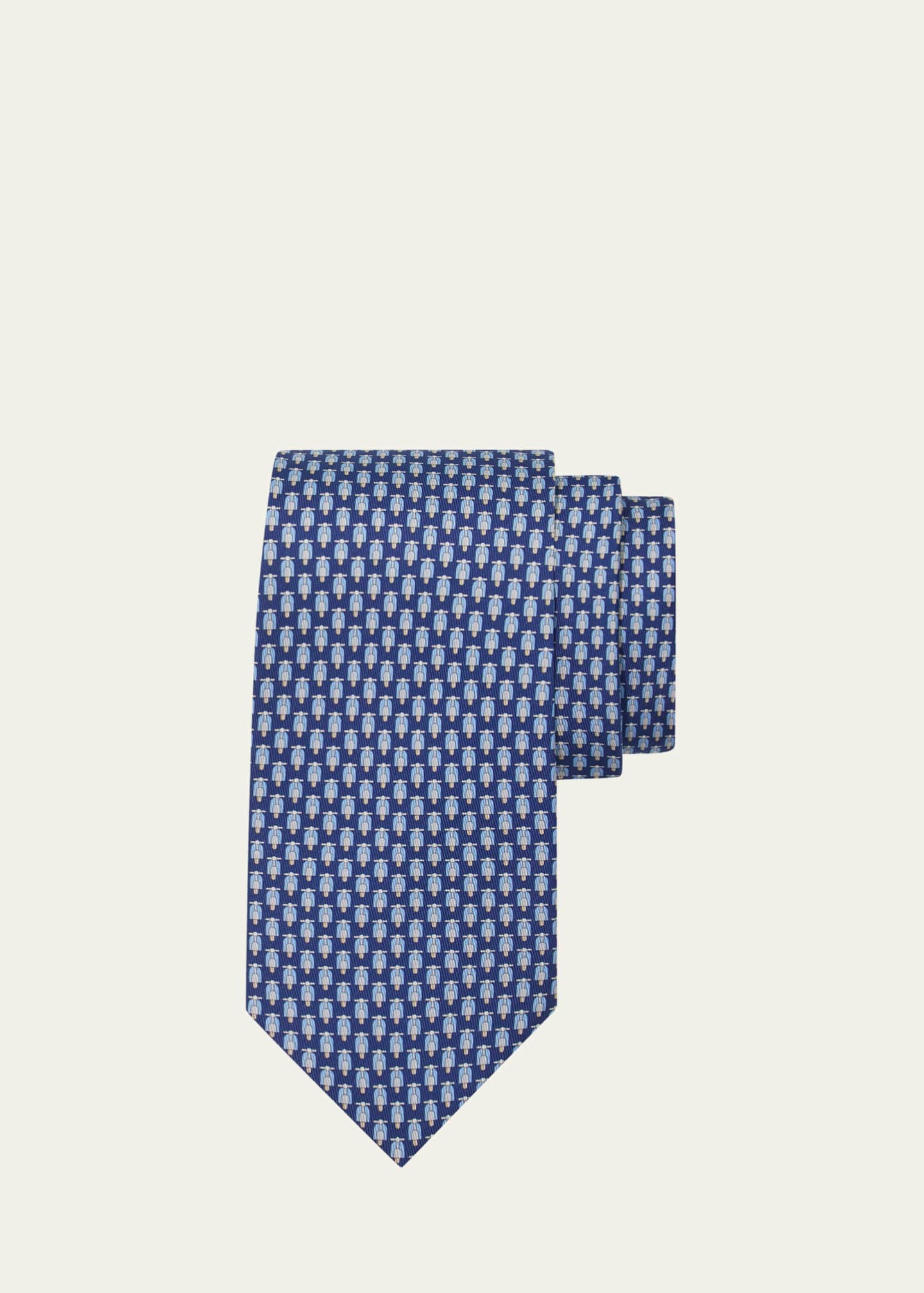 Ferragamo Men's Scooter-Print Silk Tie