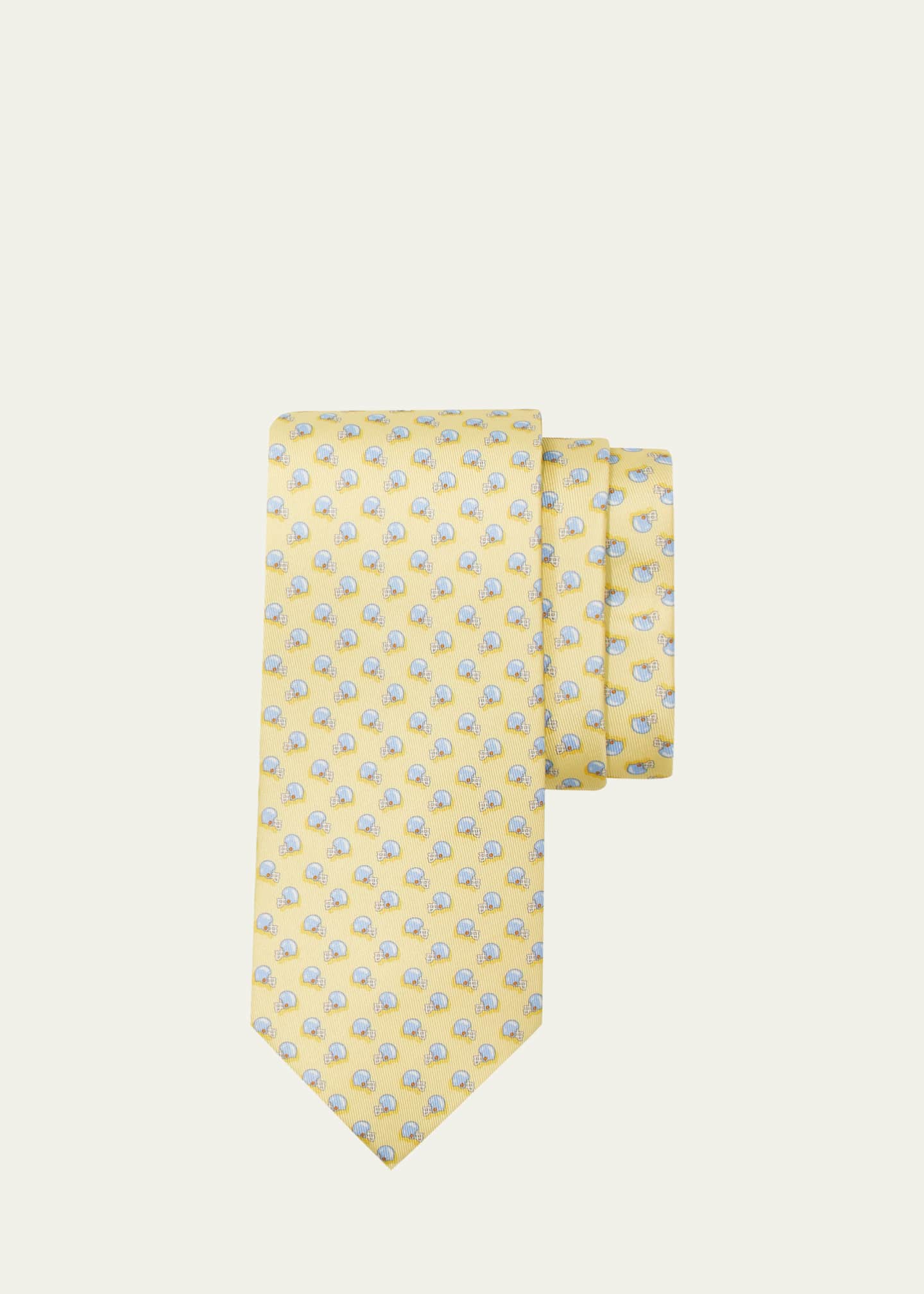 Ferragamo Men's Football-Print Silk Tie