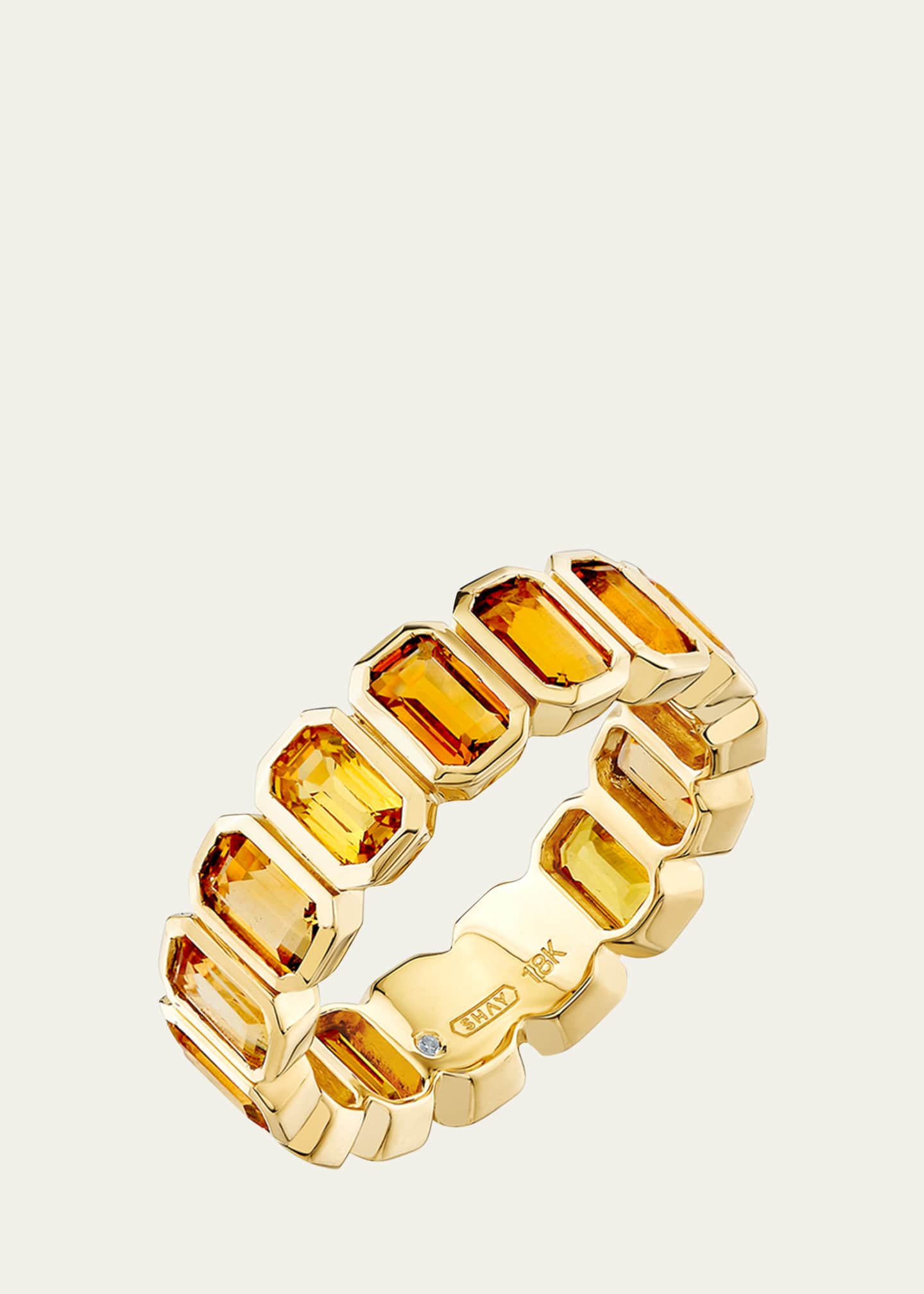 SHAY 18K Yellow Gold Citrine and Yellow Sapphire Bezel Eternity Band