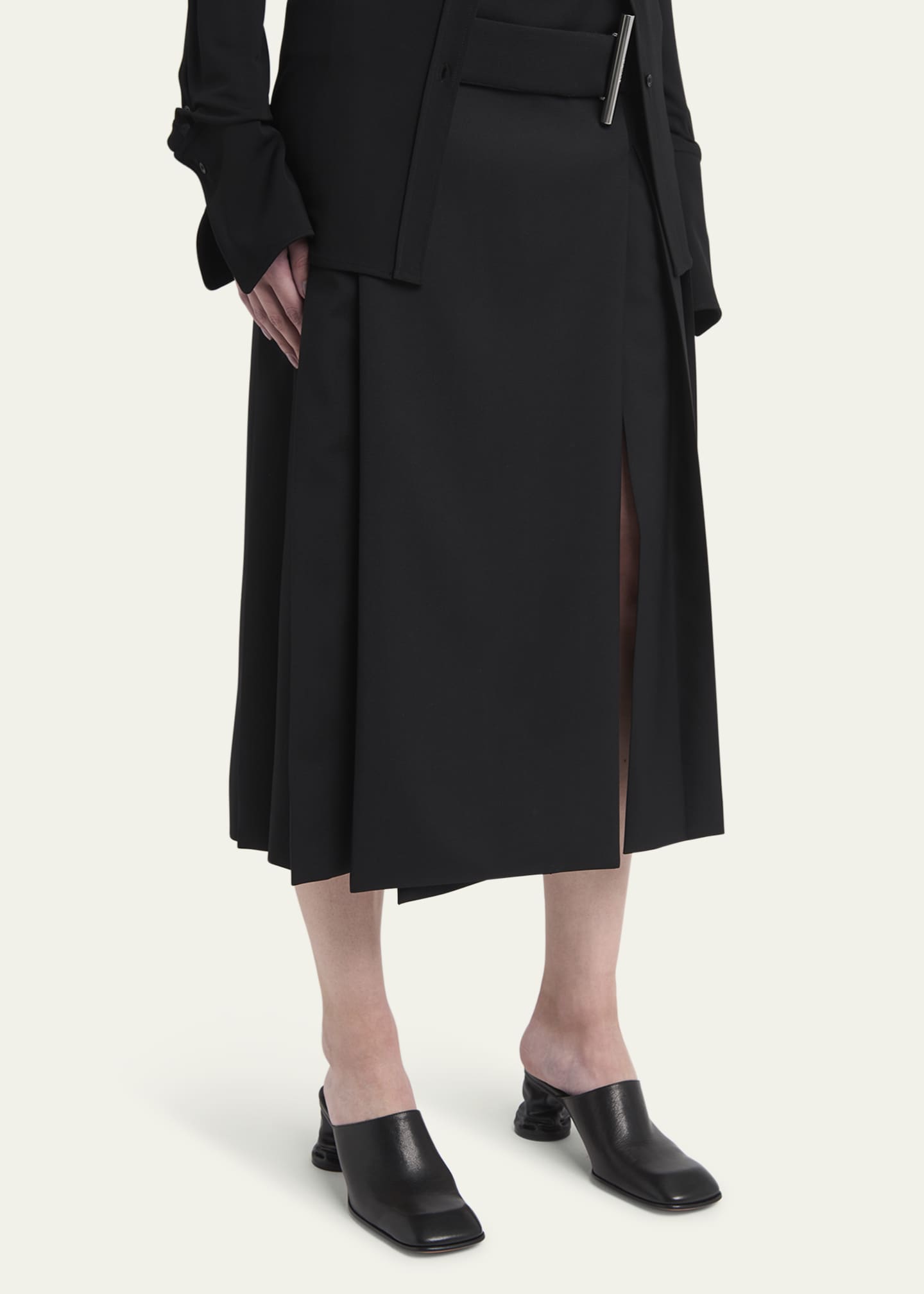 McQueen Leather Block-Heel Mules Image 2 of 5