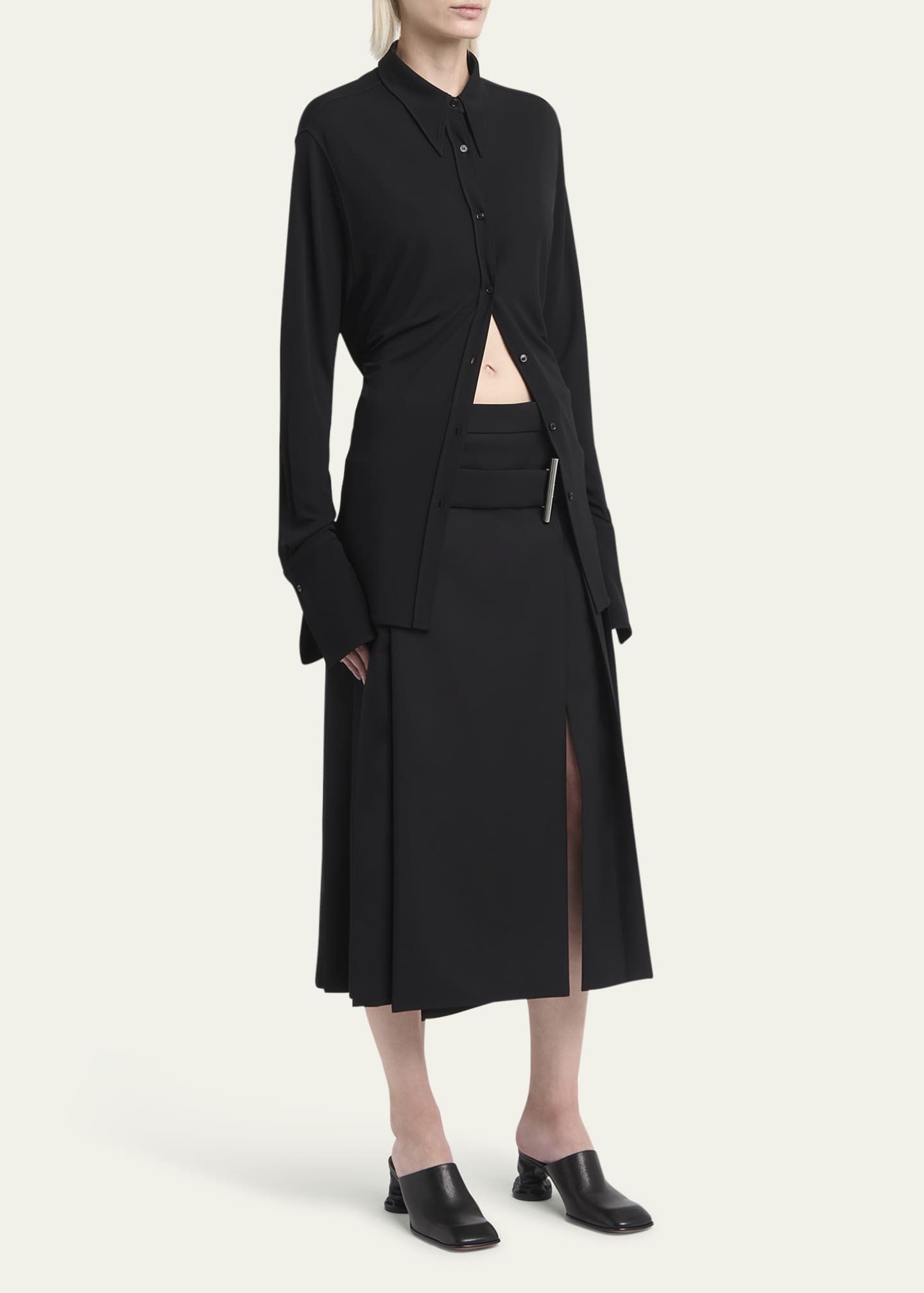 McQueen Leather Block-Heel Mules Image 3 of 5