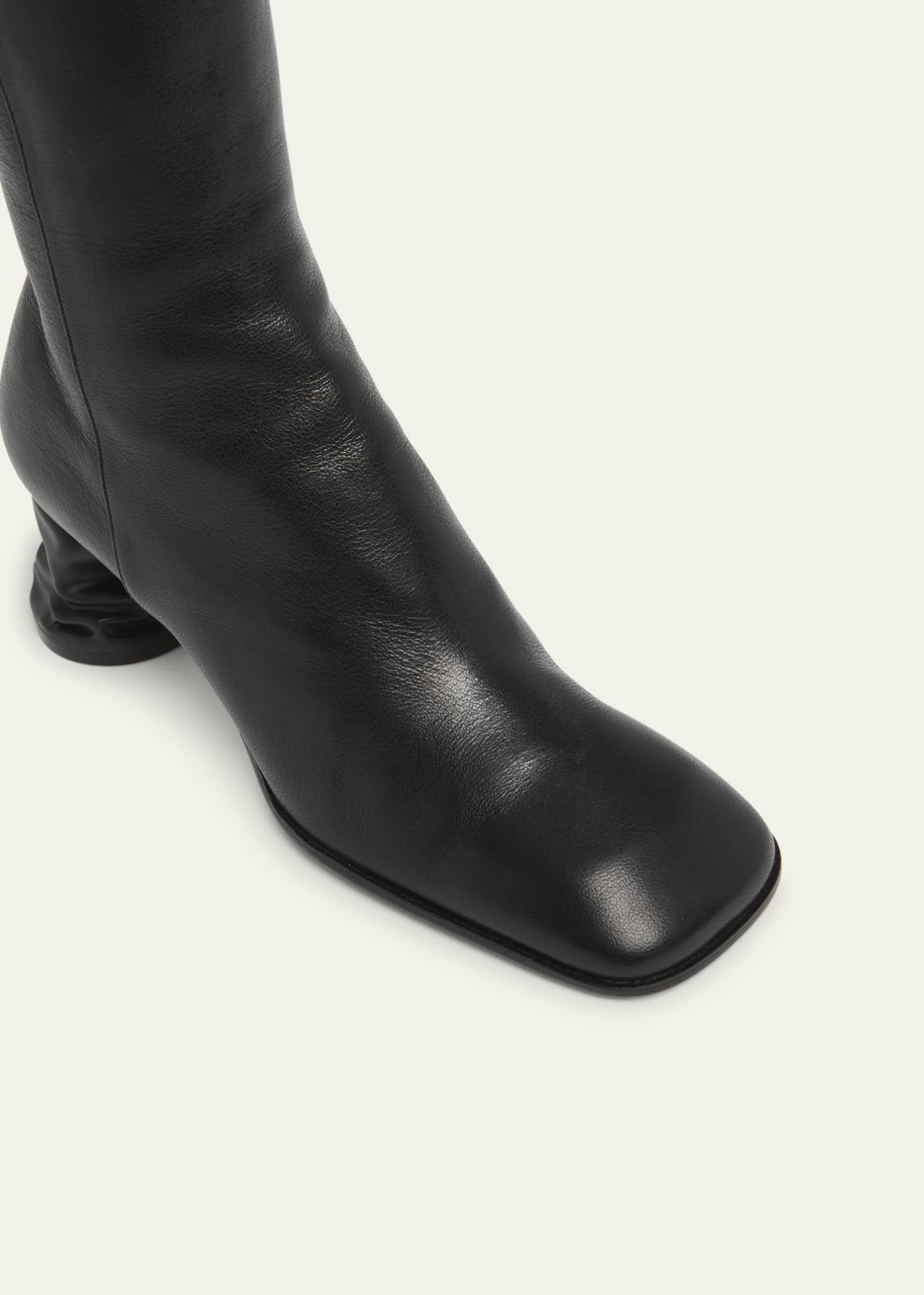 McQueen Leather Block-Heel Zip Booties Image 5 of 5