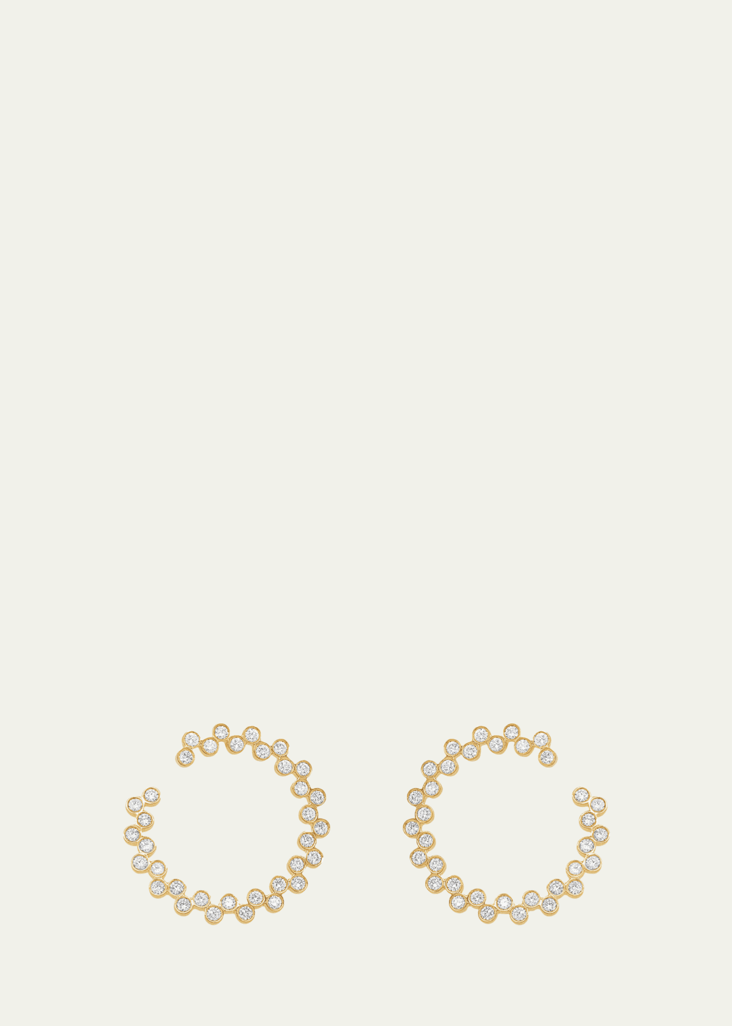 Viltier 18K Yellow Gold Clique Twist Diamond Hoop Earrings