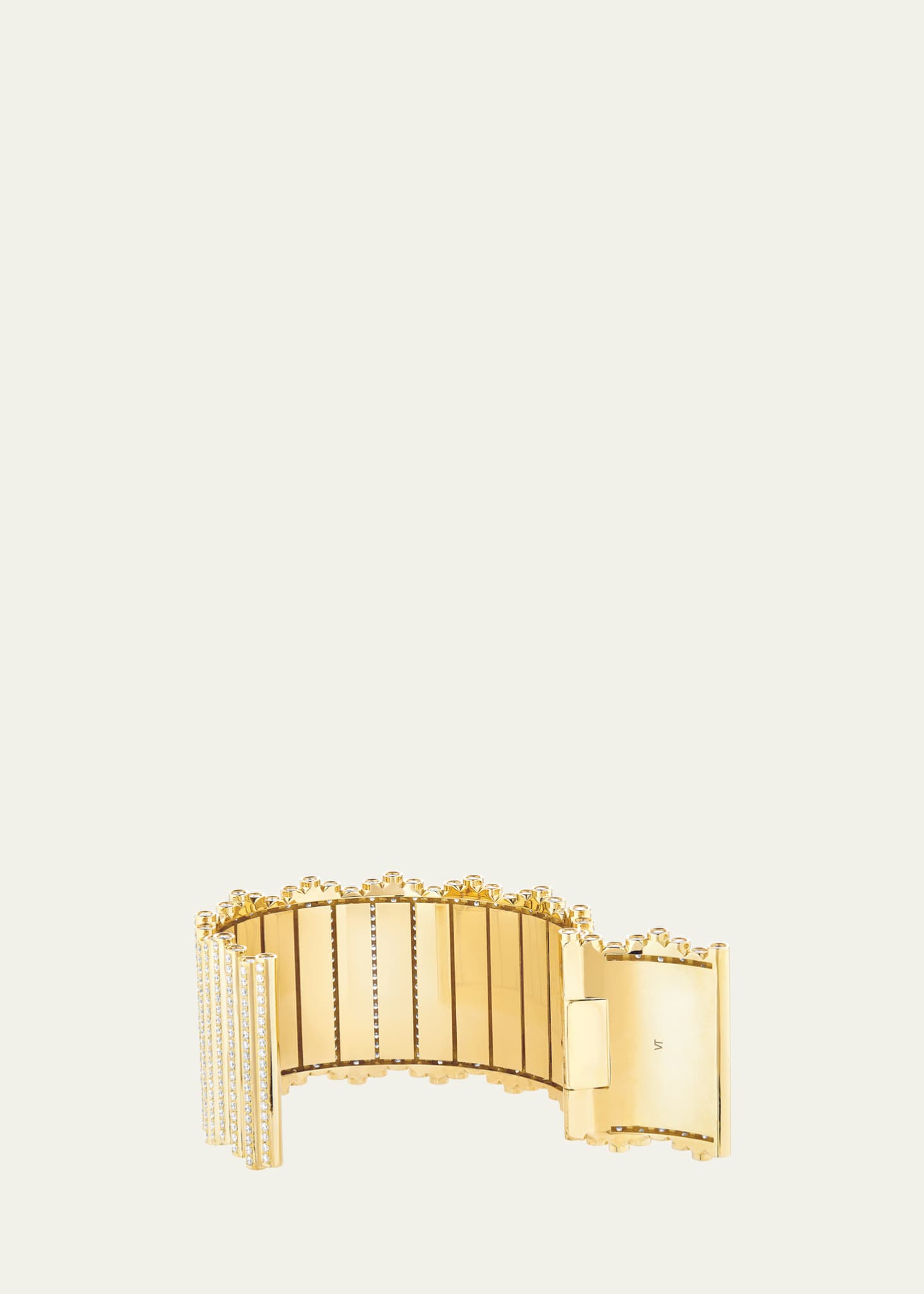 Viltier Edge 18K Yellow Gold Pave Diamond Cuff Bracelet Image 3 of 3