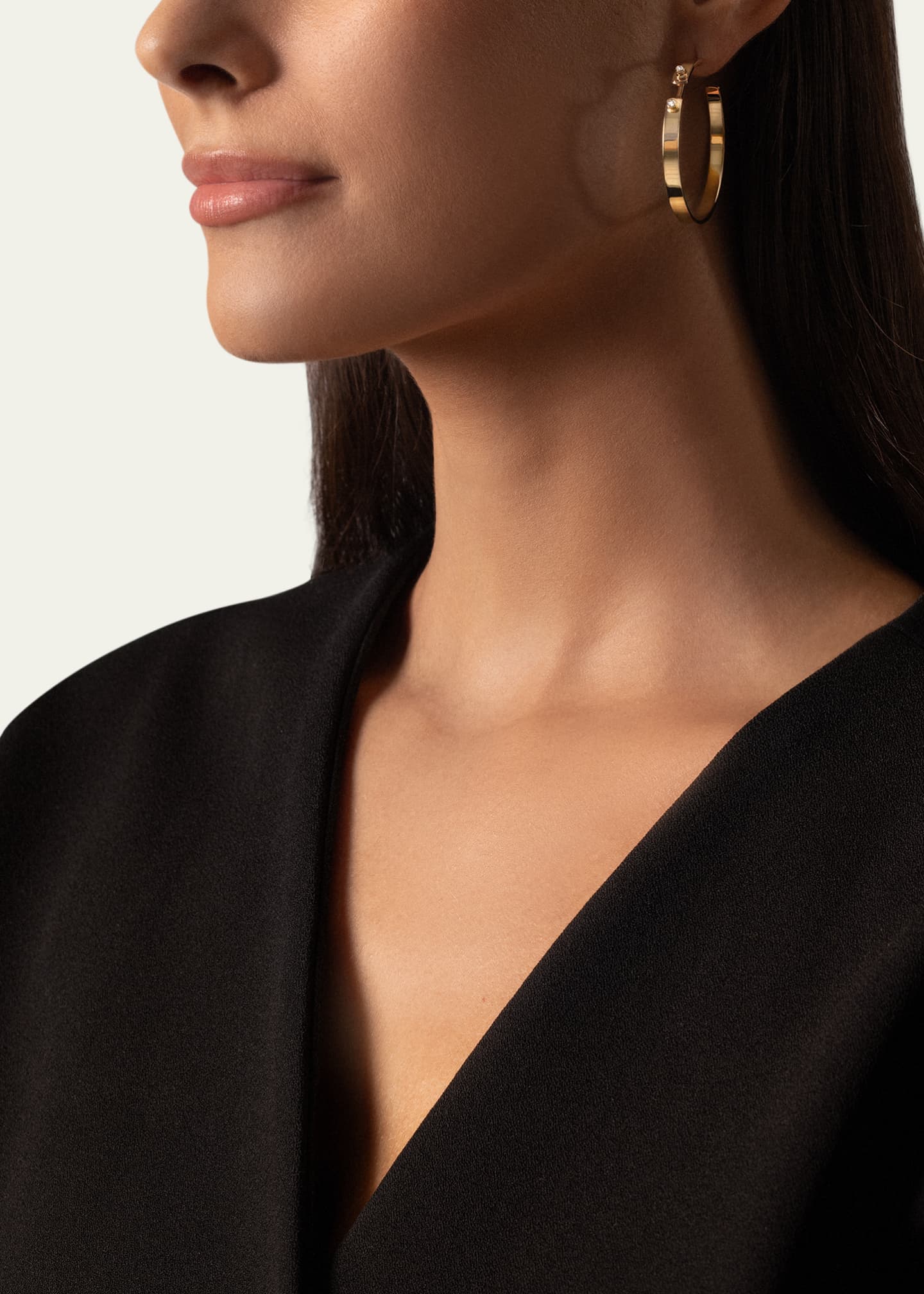 Nouvel Heritage 18K Monday Morning Mood Hoop Earrings Image 2 of 2