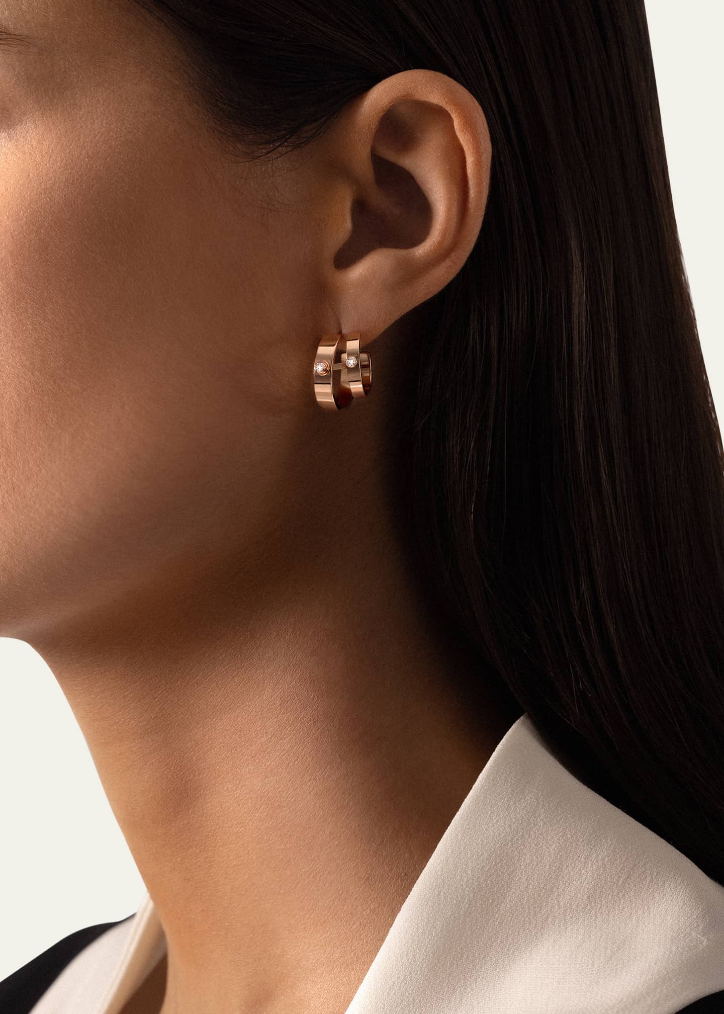 Nouvel Heritage 18K Monday Morning Mood Double Hoop Earrings Image 2 of 2