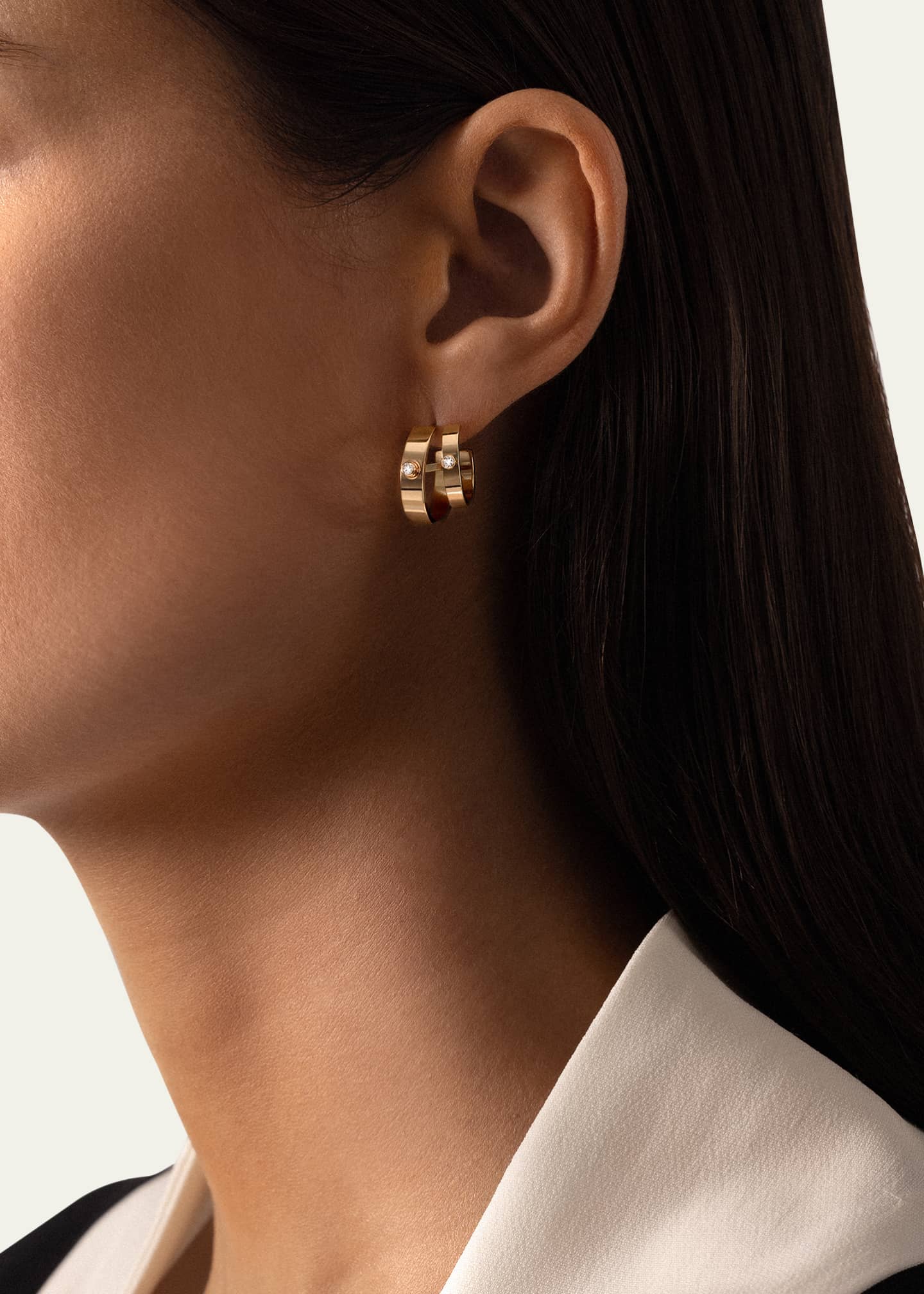 Nouvel Heritage 18K Monday Morning Mood Double Hoop Earrings Image 2 of 2