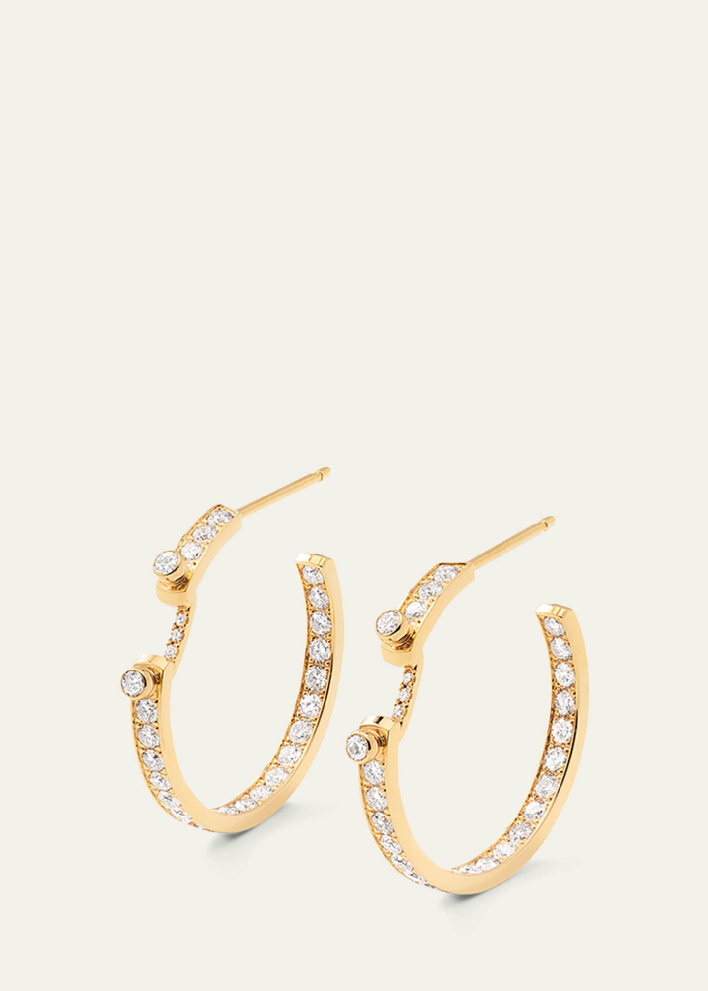 Nouvel Heritage 18K Eternity Tuxedo Mood Hoop Earrings Image 1 of 2
