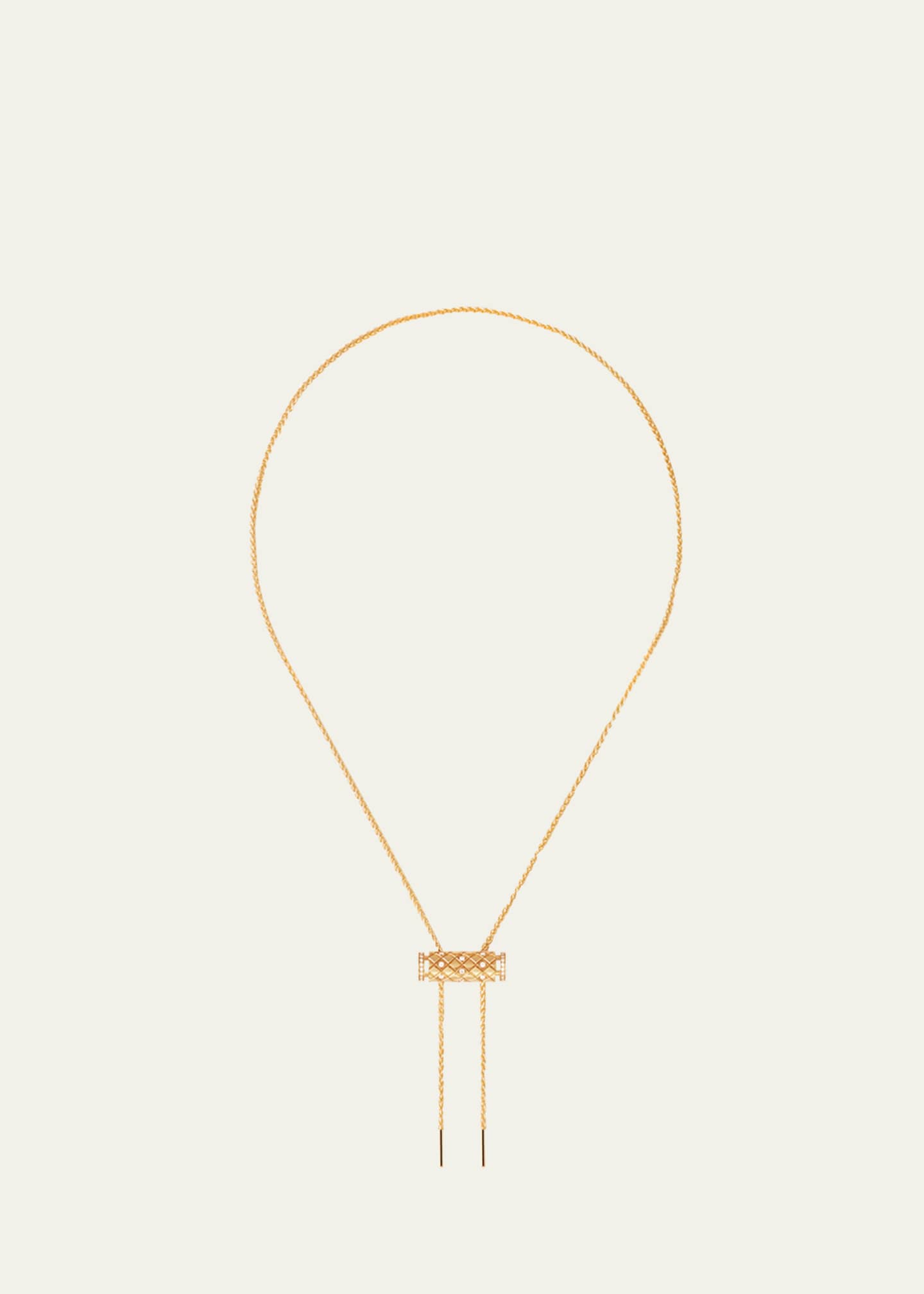 Nouvel Heritage 18K Semi Pave Latch Pendant on MM Chain Necklace Image 1 of 2