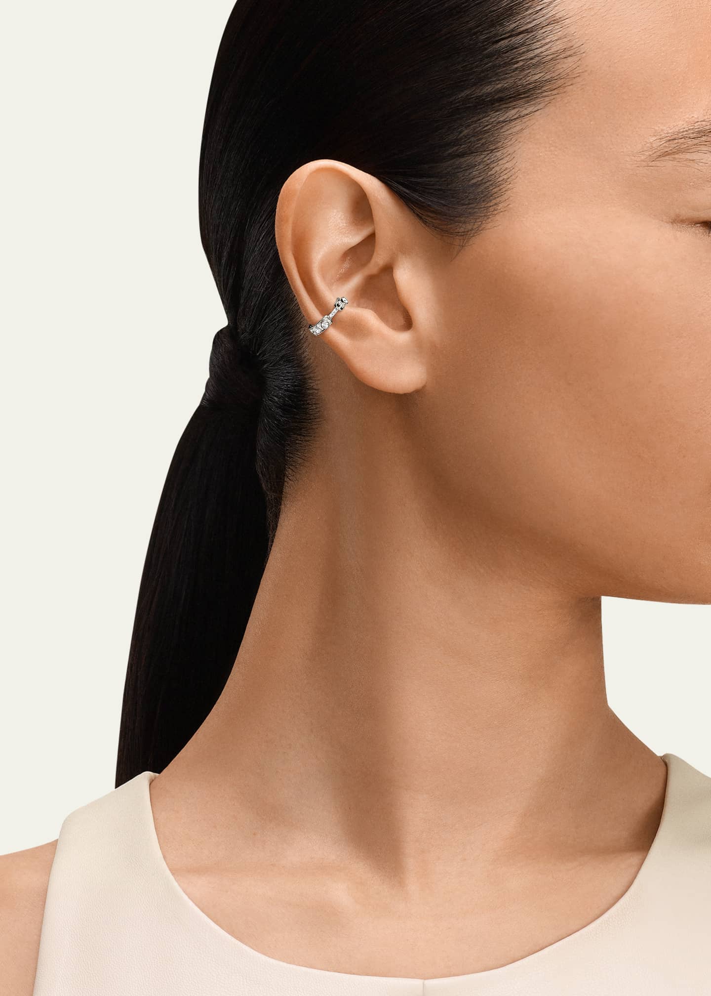 Nouvel Heritage 18K Eternity Tuxedo Ear Cuff, Single Image 2 of 2