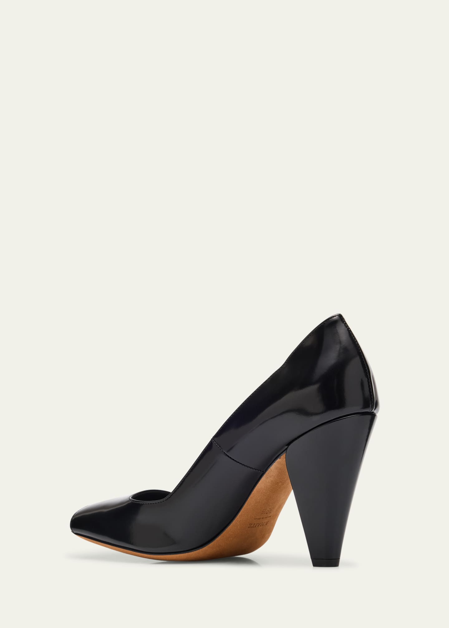 Khaite Cedar Leather Square-Toe Pumps Image 3 of 5