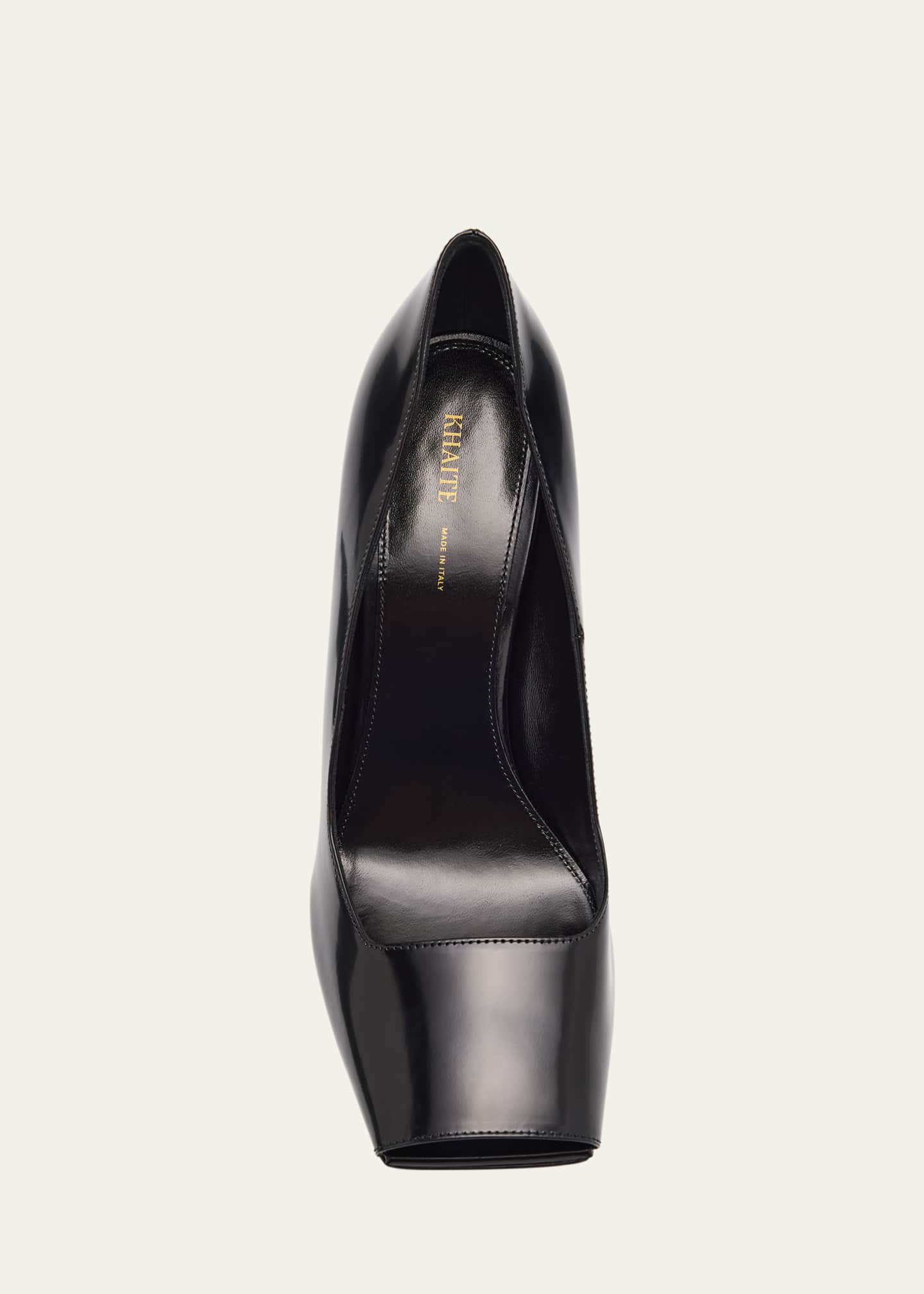 Khaite Cedar Leather Square-Toe Pumps Image 5 of 5