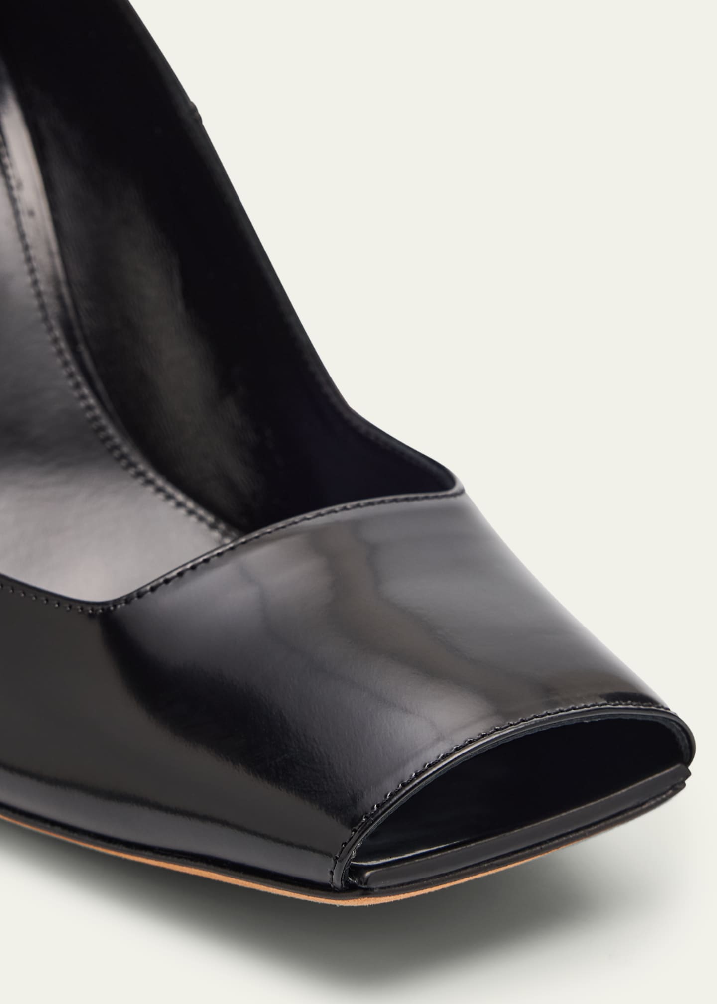 Khaite Cedar Leather Square-Toe Pumps Image 4 of 5
