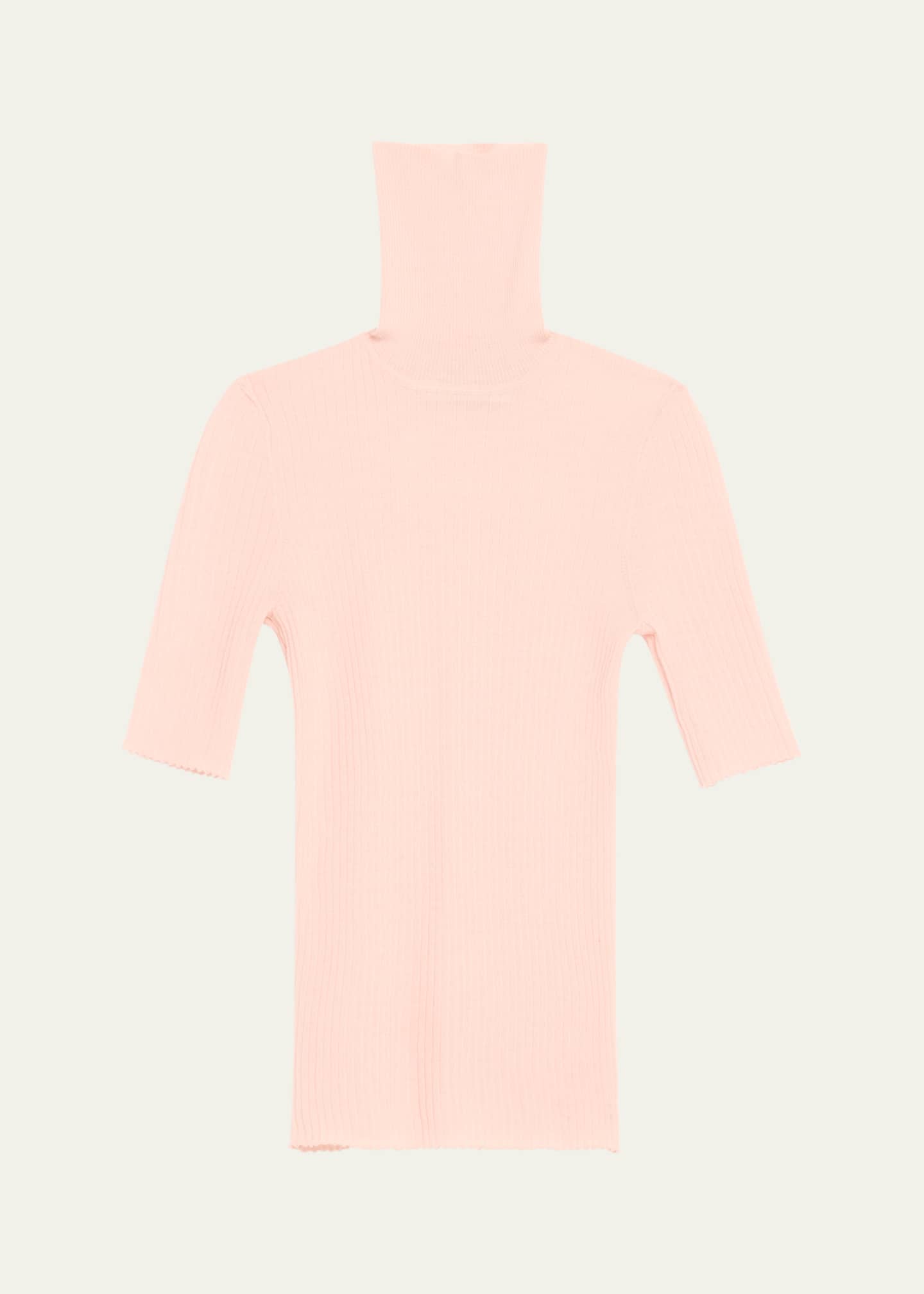 SPRWMN Rib-Knit Cashmere Turtleneck Top Image 1 of 5