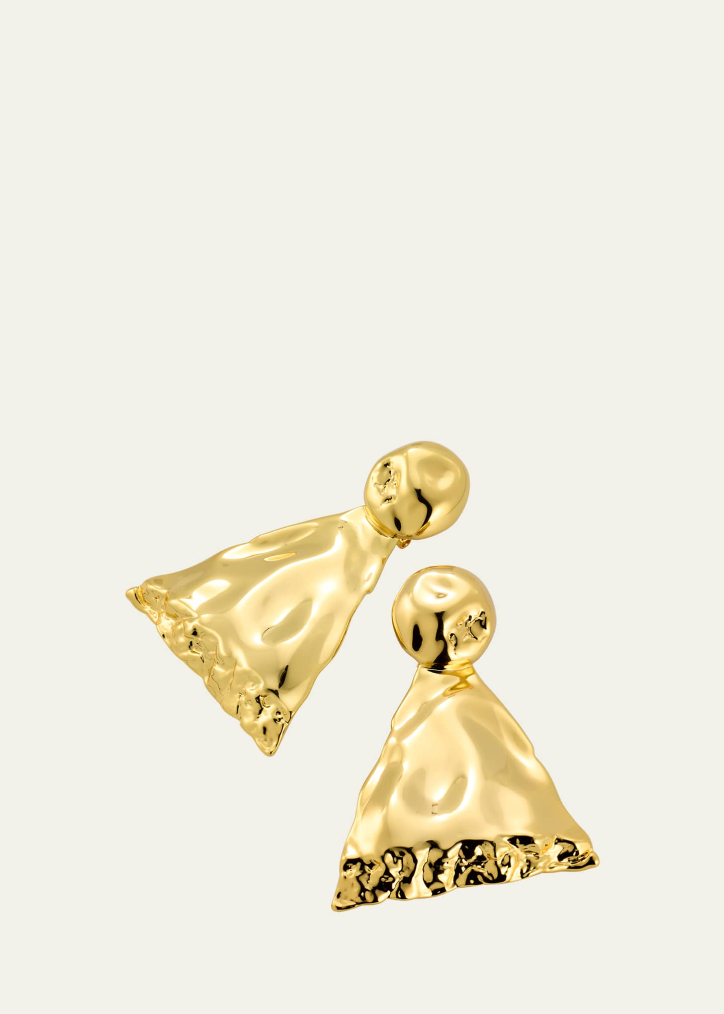 Alexis Bittar Brut Gold Triangle Post Earrings Image 3 of 4
