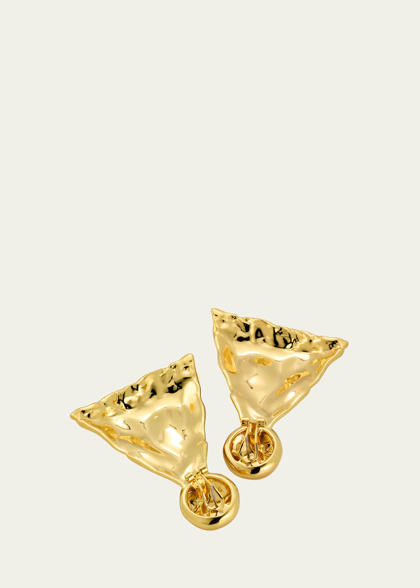 Alexis Bittar Brut Gold Triangle Post Earrings Image 4 of 4