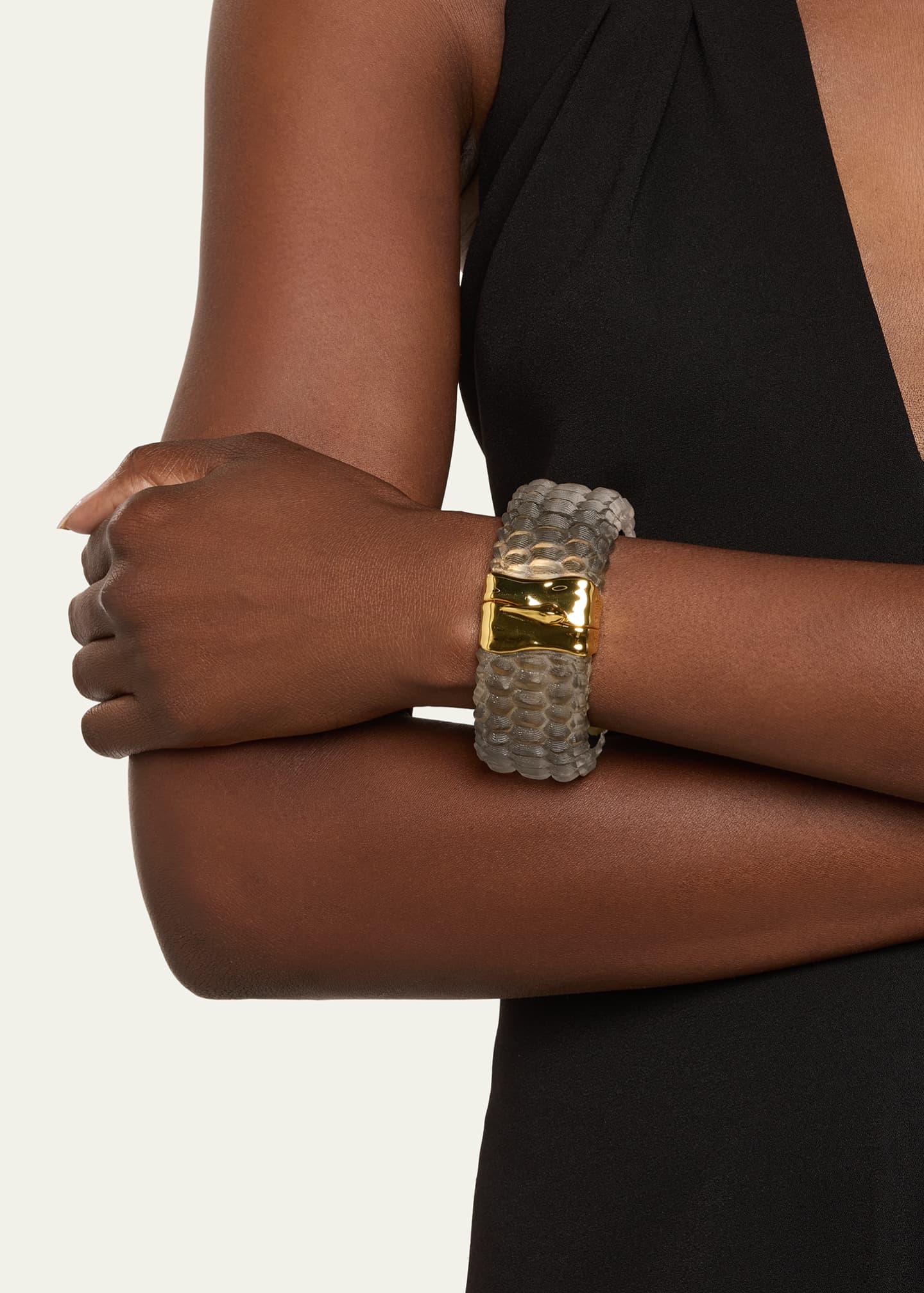 Alexis Bittar Serpent Lucite Wide Hinge Bracelet Image 2 of 4