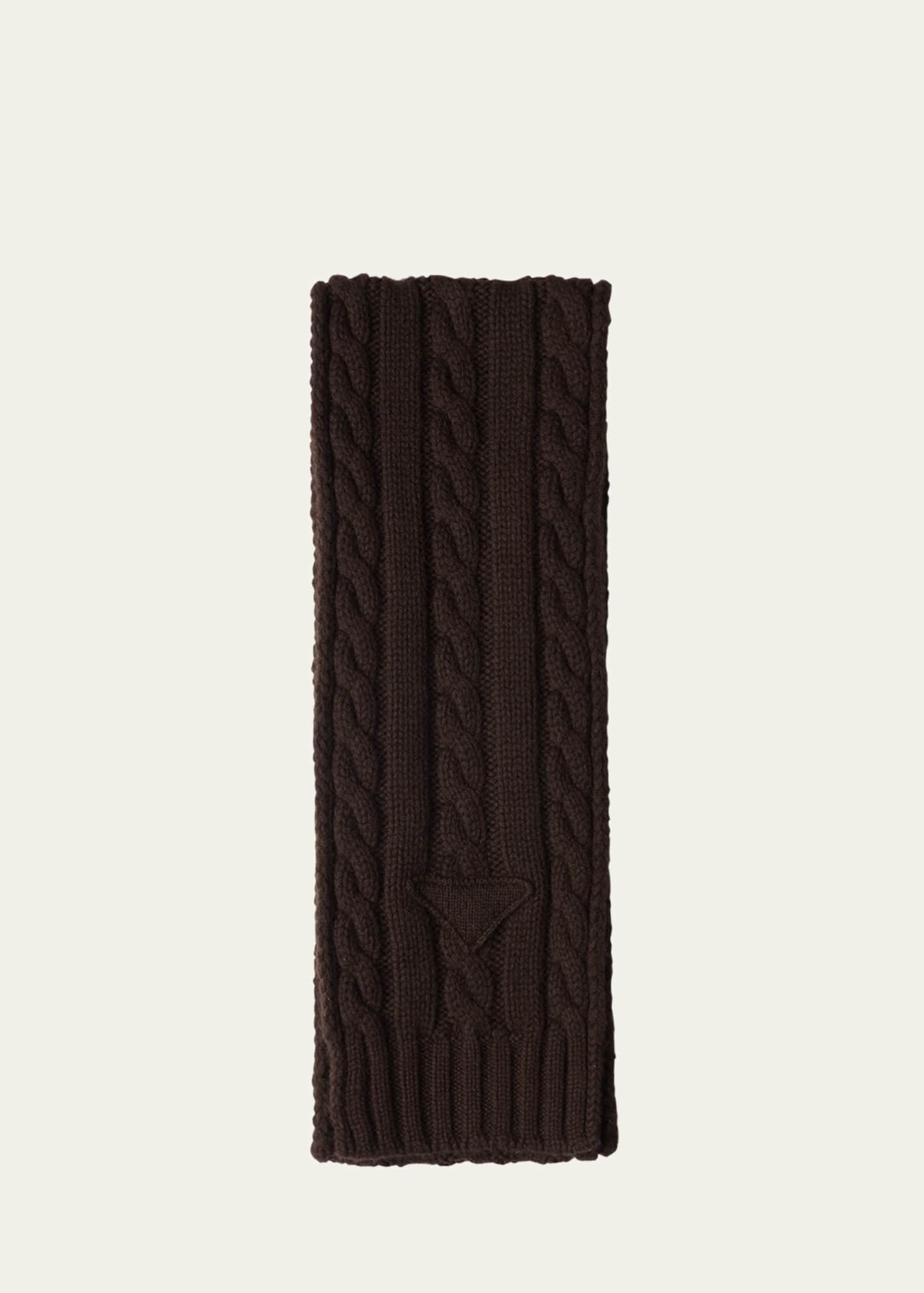 Prada Men's Cable-Knit Cashmere Scarf